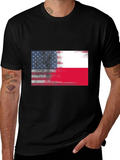 USA & Poland Flags Graphic T-Shirt