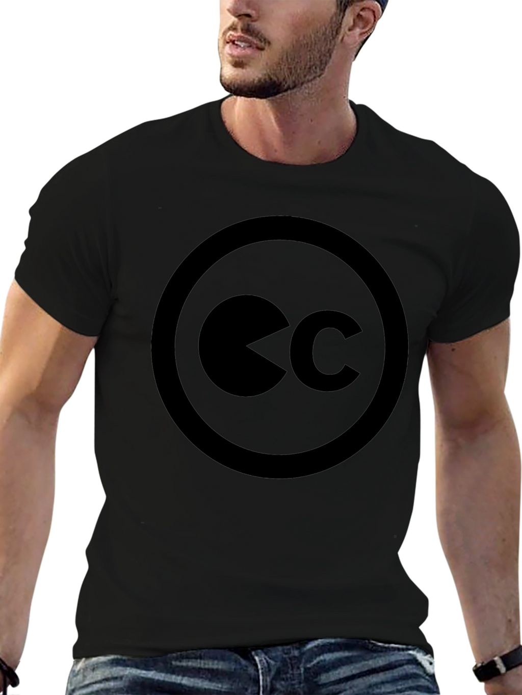 Creative Commons Black T-Shirt - Modern Design