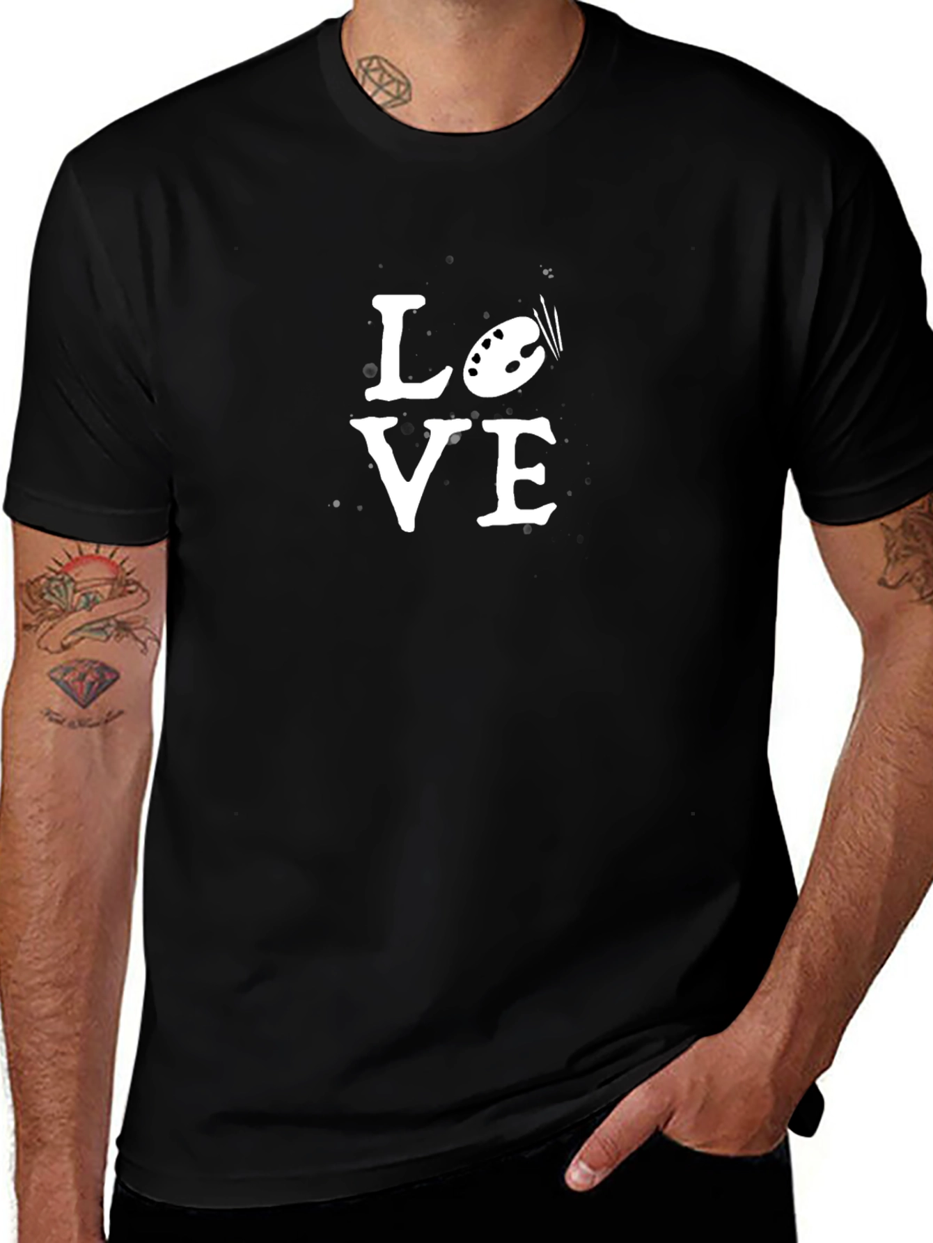 Love Art Black Graphic Tee