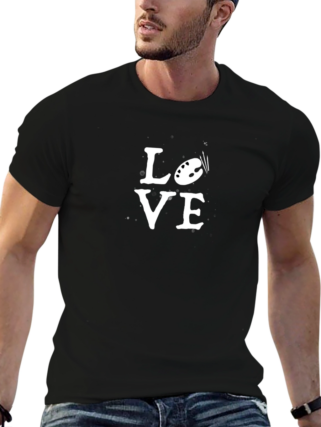 Love Art Black Graphic Tee