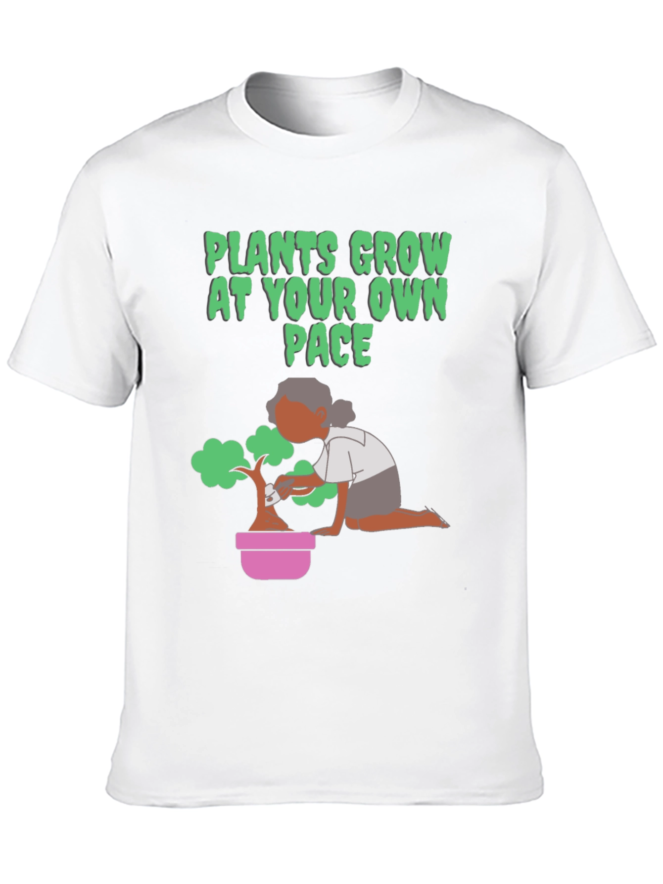 Plants Grow At Your Own Pace Black T-Shirt
