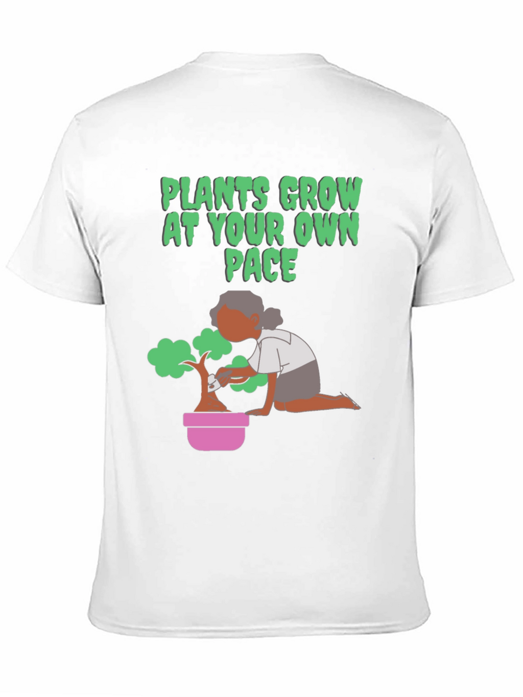 Plants Grow At Your Own Pace Black T-Shirt
