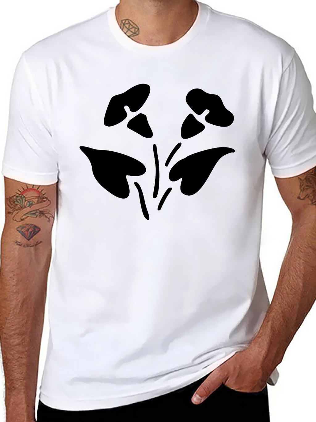 Black Floral Graphic Tee - Casual Comfort