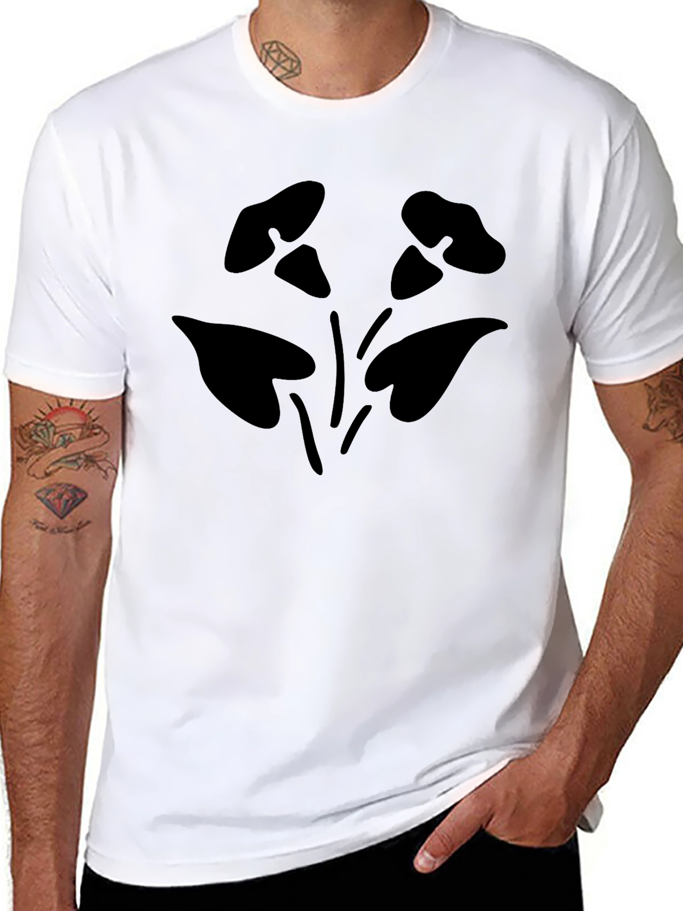 Black Floral Graphic Tee - Casual Comfort