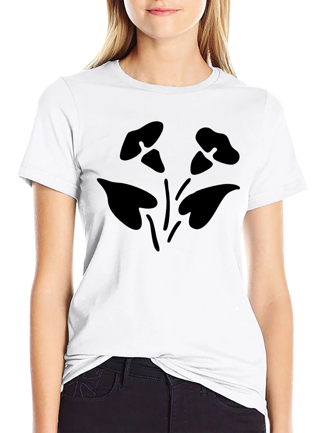 Black Floral Graphic Tee - Casual Comfort