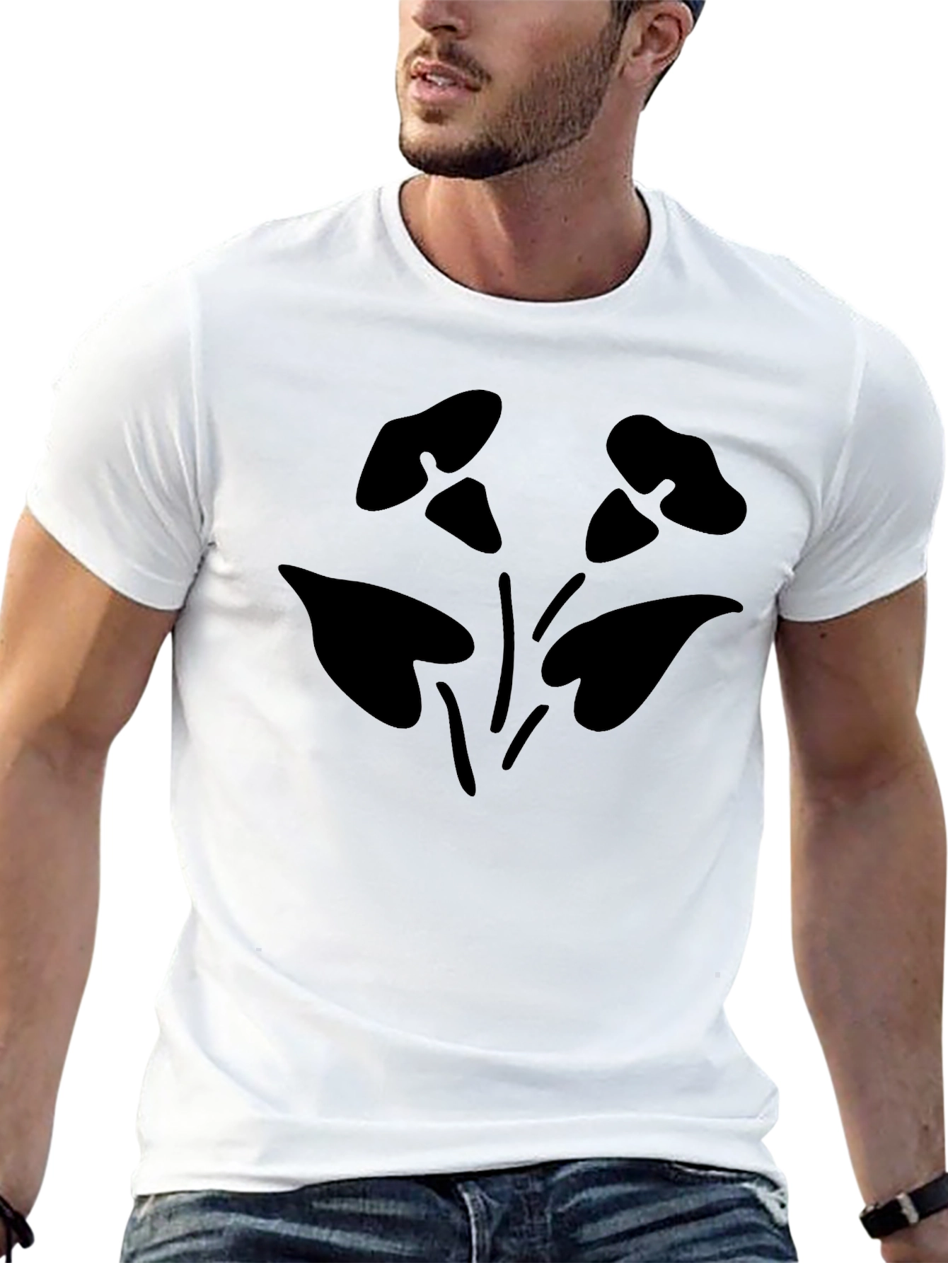 Black Floral Graphic Tee - Casual Comfort