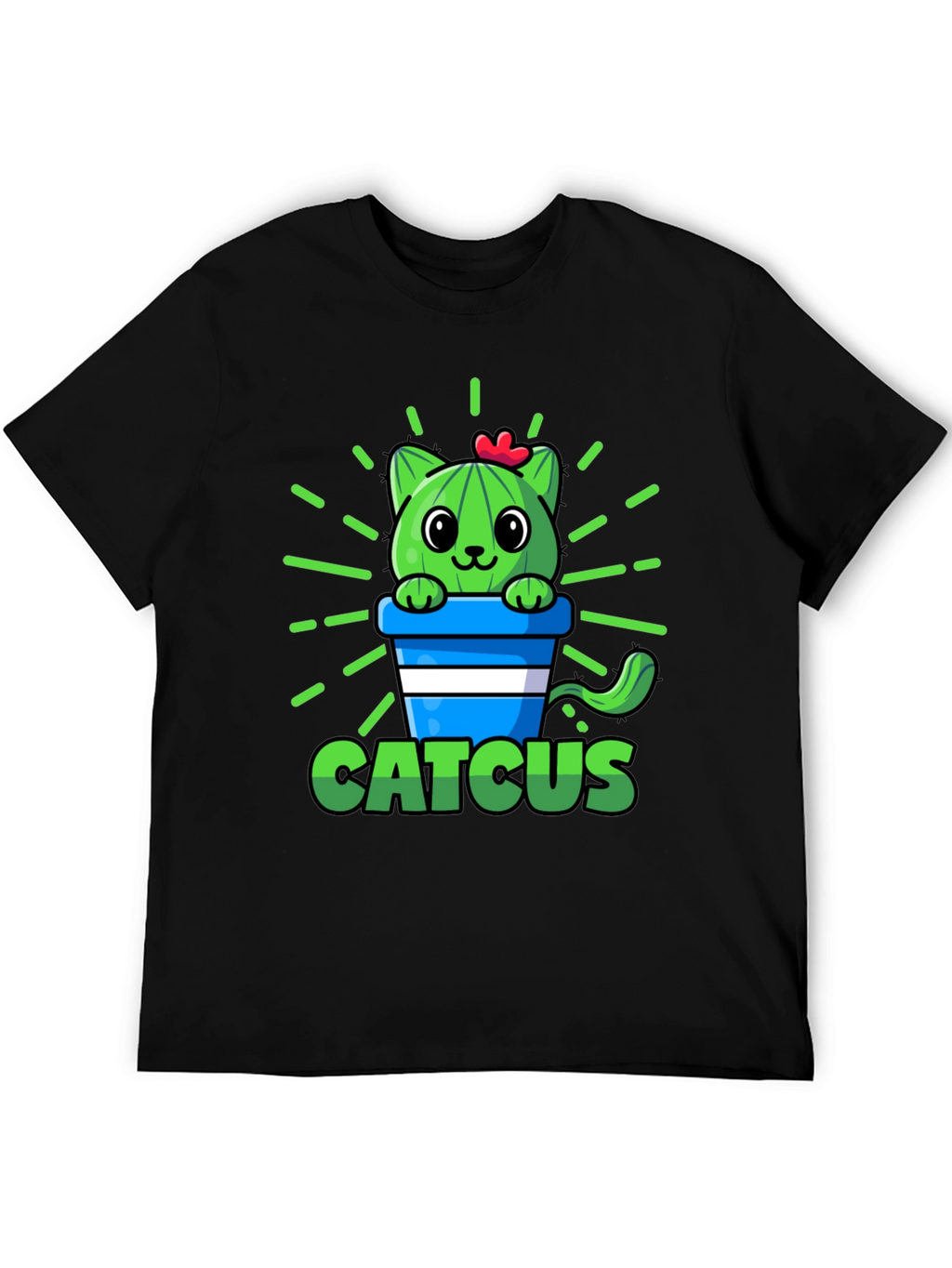 Cute Catcus Graphic T-Shirt - Funny Cactus Cat Tee