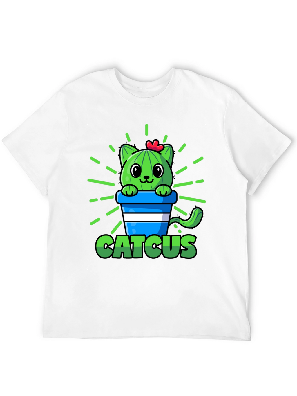 Cute Catcus Graphic T-Shirt - Funny Cactus Cat Tee
