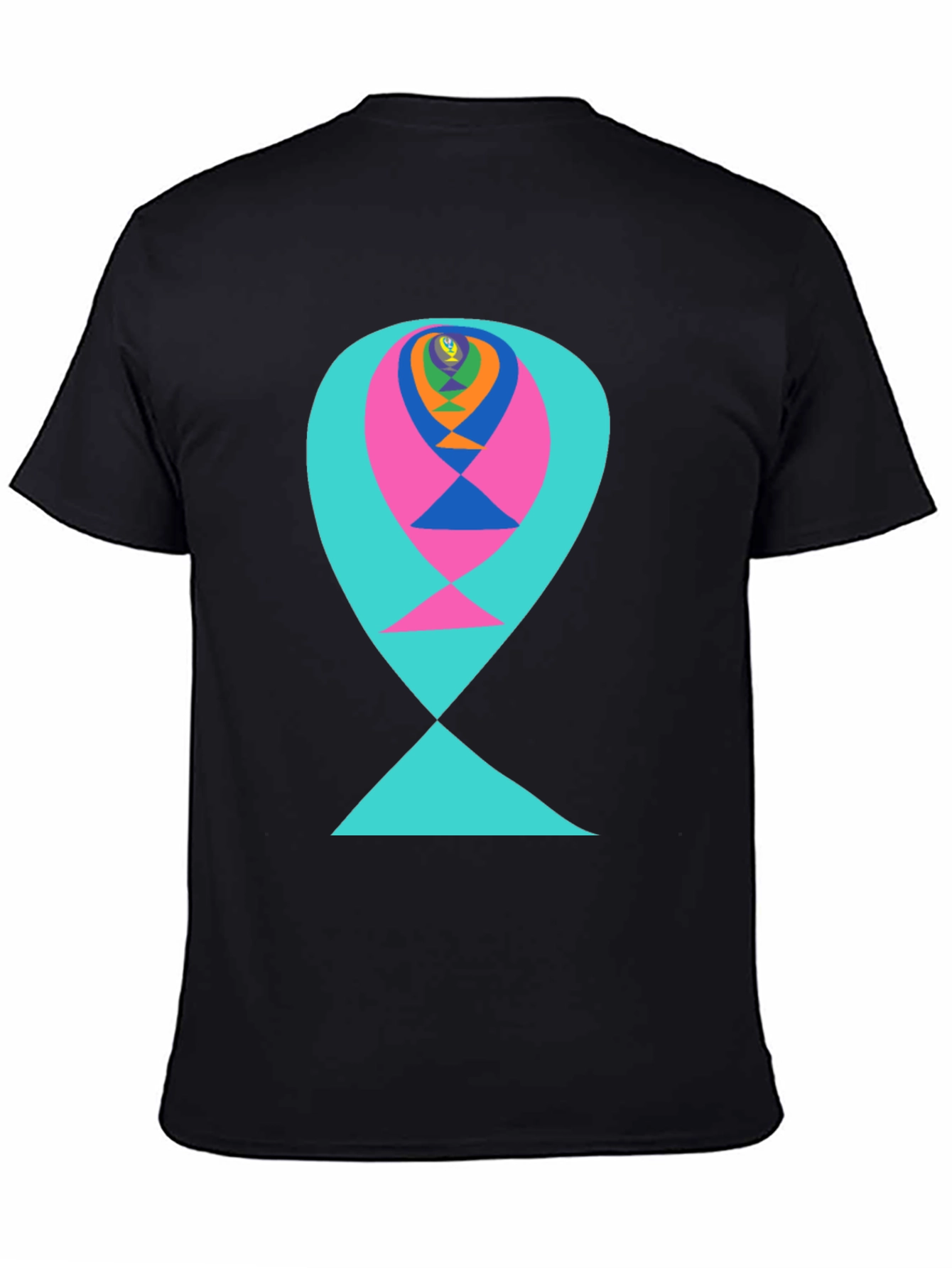 Abstract Graphic Tee - Colorful Fish Design