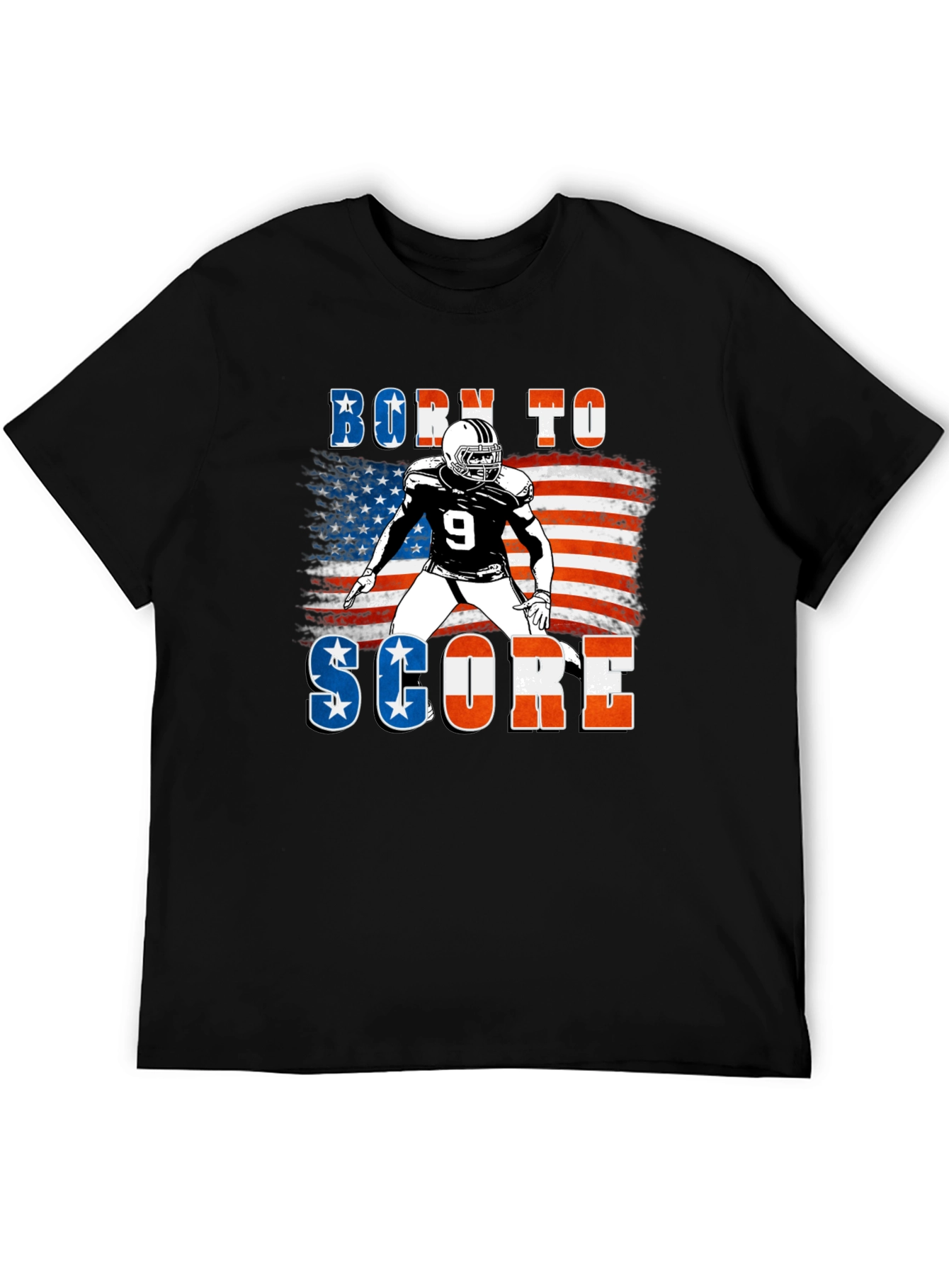 Born To Score Football USA Flag T-Shirt