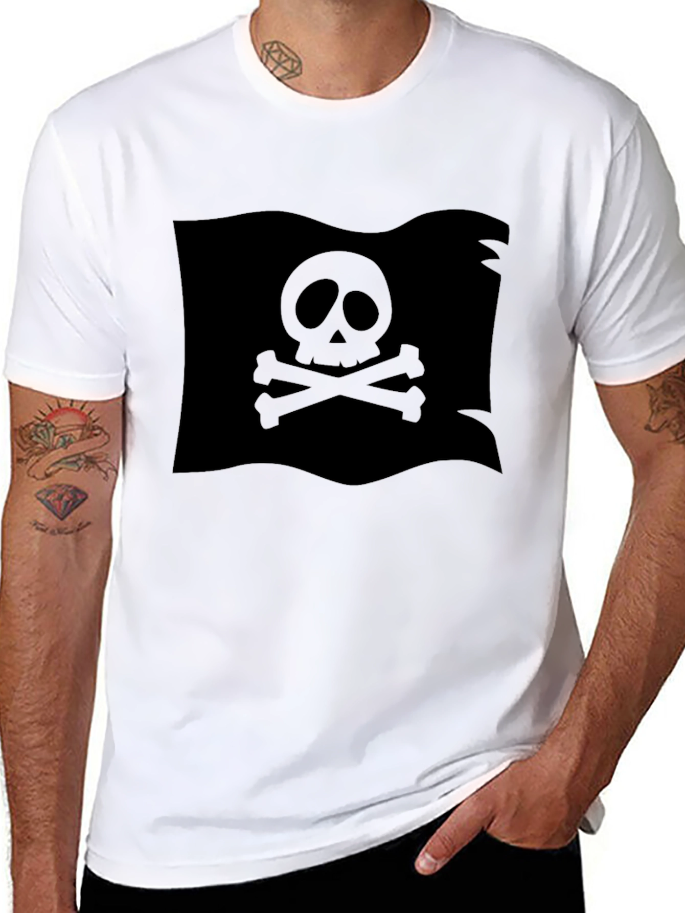 Black Pirate Flag Skull T-Shirt