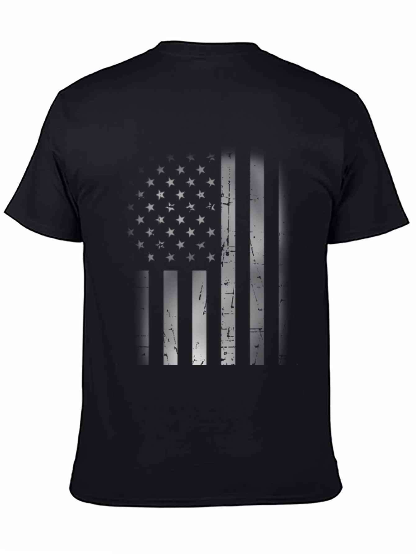 American Flag Distressed Graphic Tee - Black