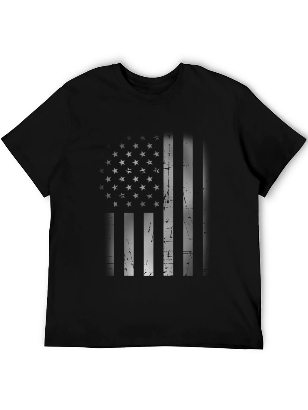 American Flag Distressed Graphic Tee - Black