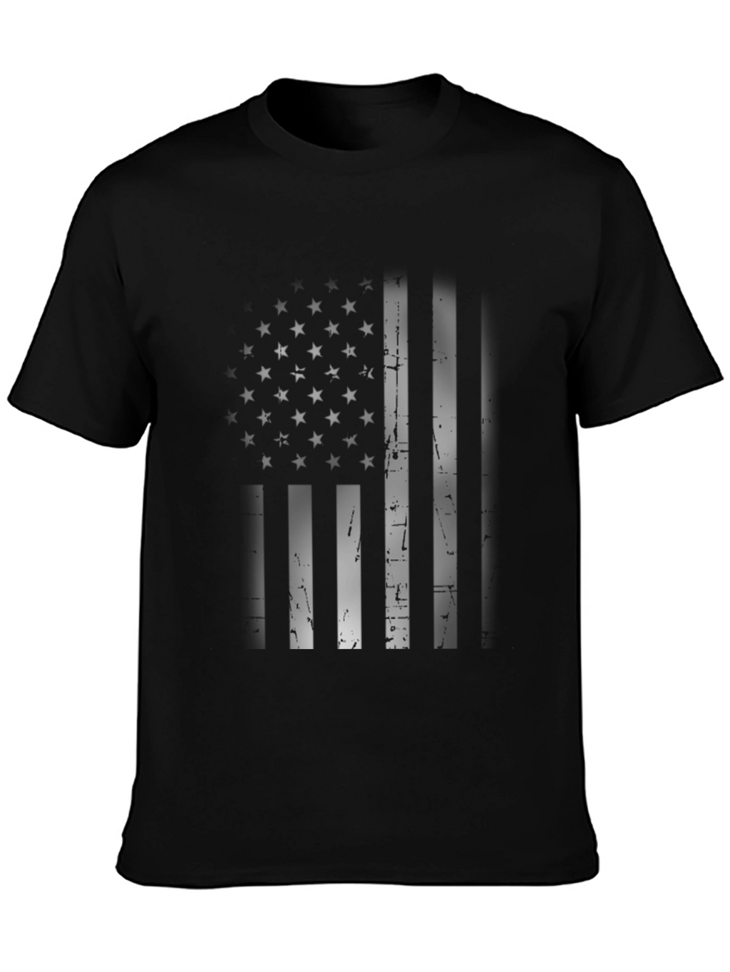 American Flag Distressed Graphic Tee - Black