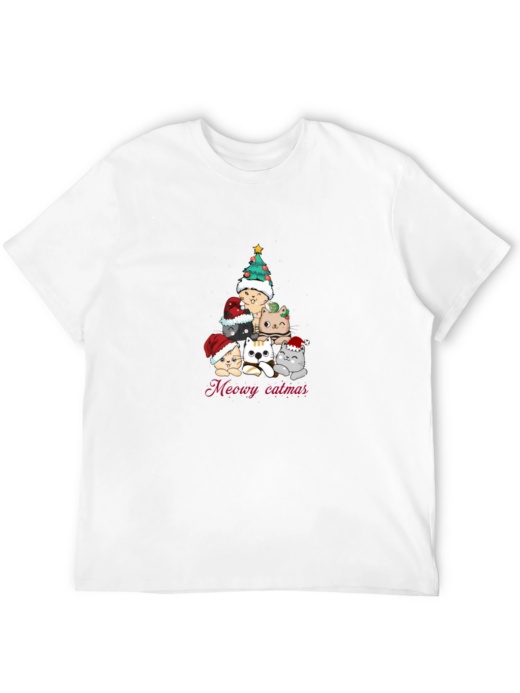 Meowy Catmas T-Shirt - Christmas Cat Tree Tee