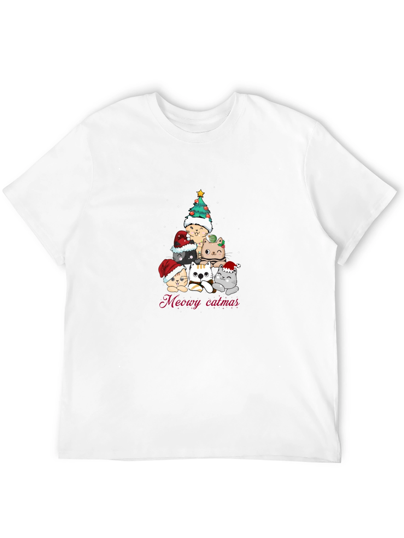 Meowy Catmas T-Shirt - Christmas Cat Tree Tee