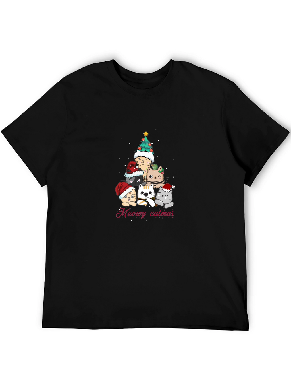 Meowy Catmas T-Shirt - Christmas Cat Tree Tee