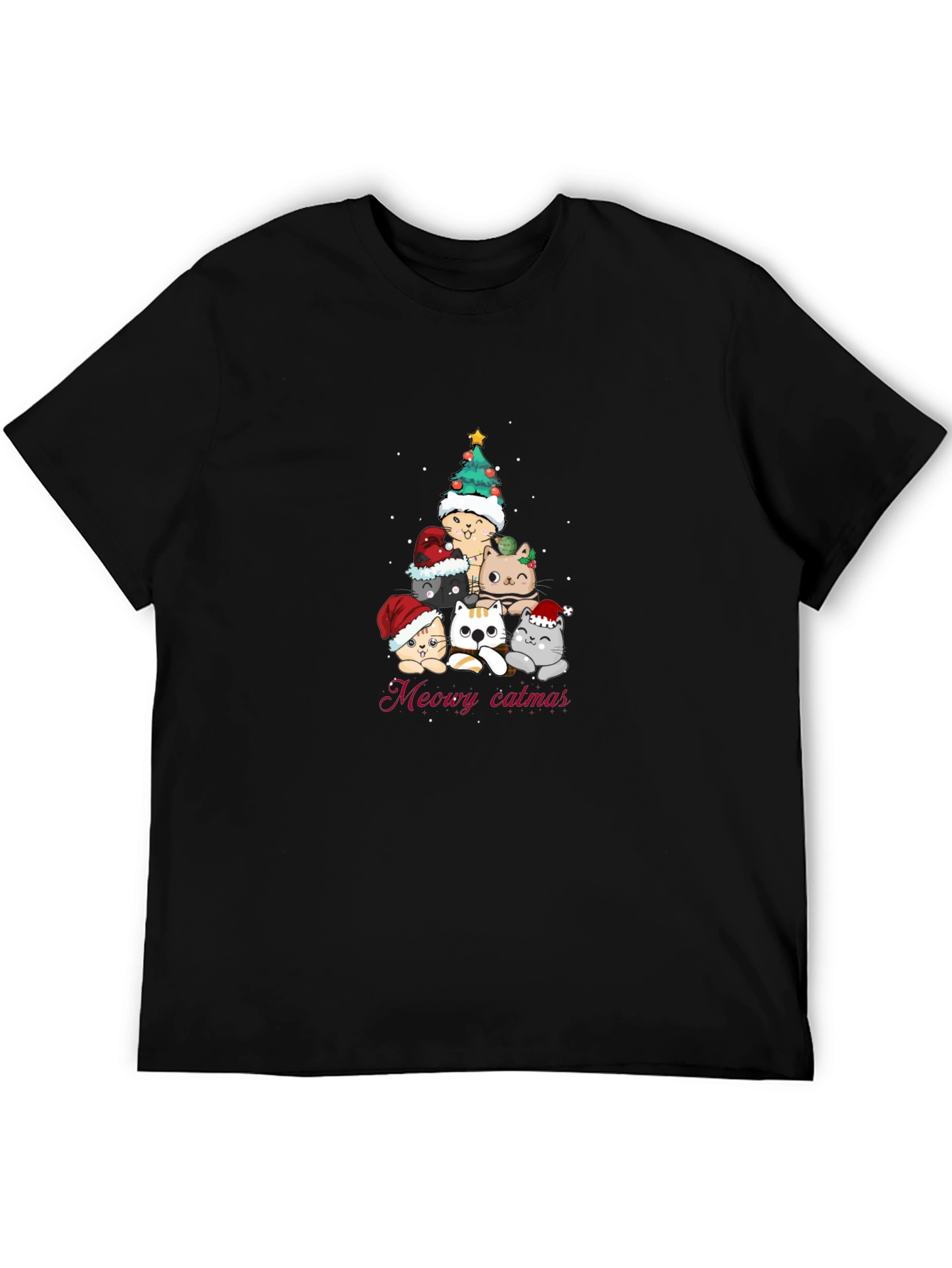Meowy Catmas T-Shirt - Christmas Cat Tree Tee