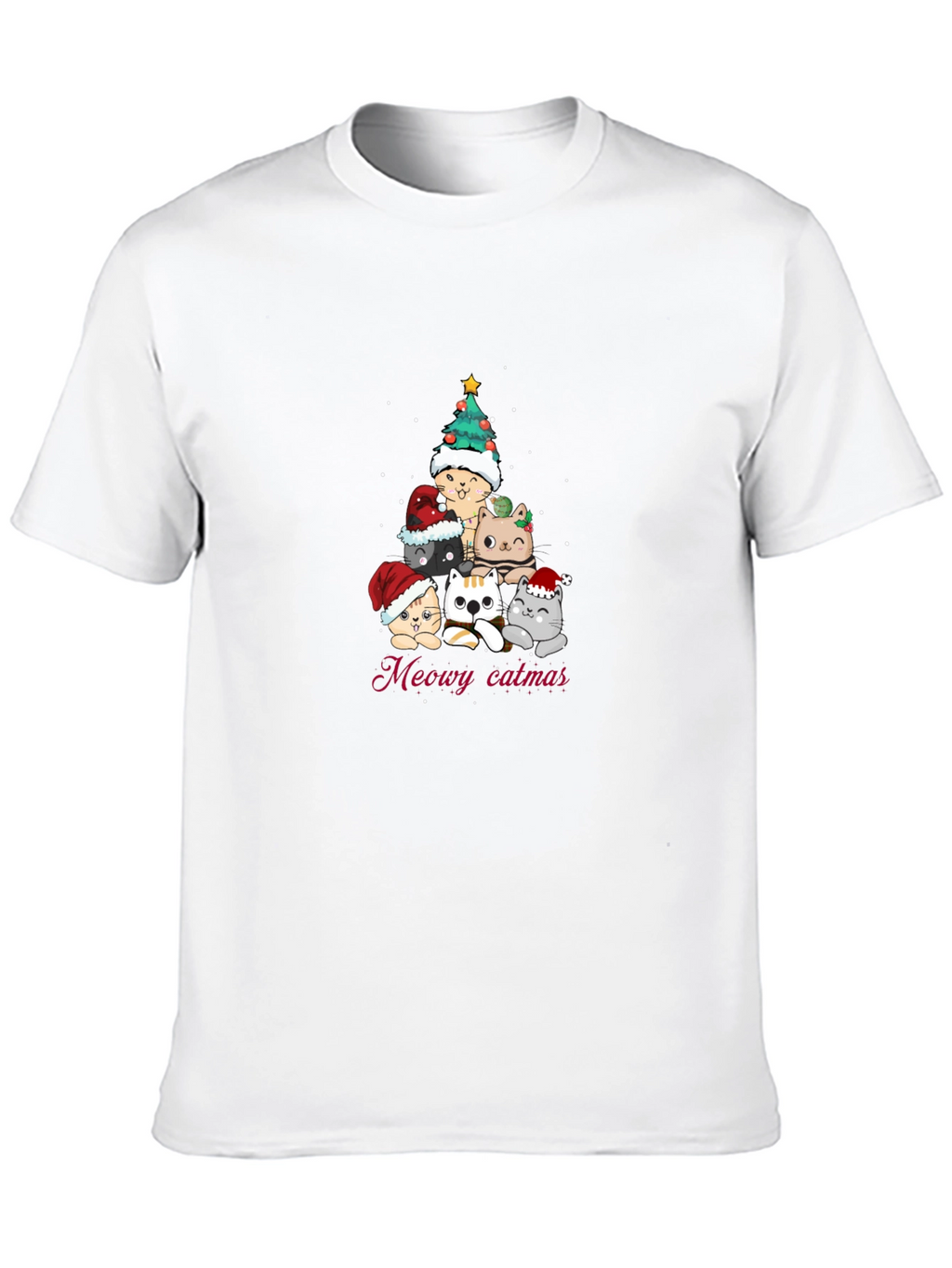 Meowy Catmas T-Shirt - Christmas Cat Tree Tee