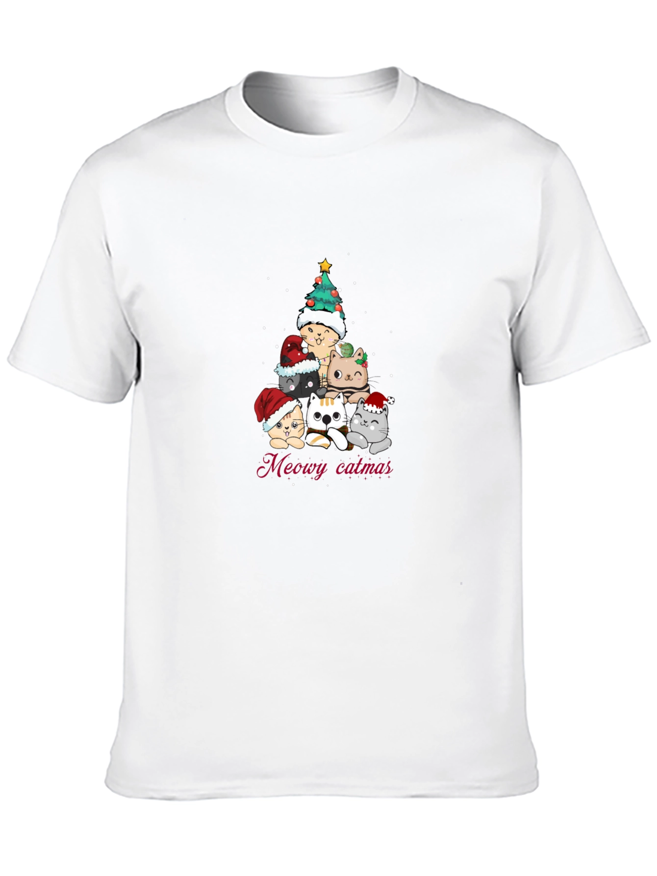 Meowy Catmas T-Shirt - Christmas Cat Tree Tee