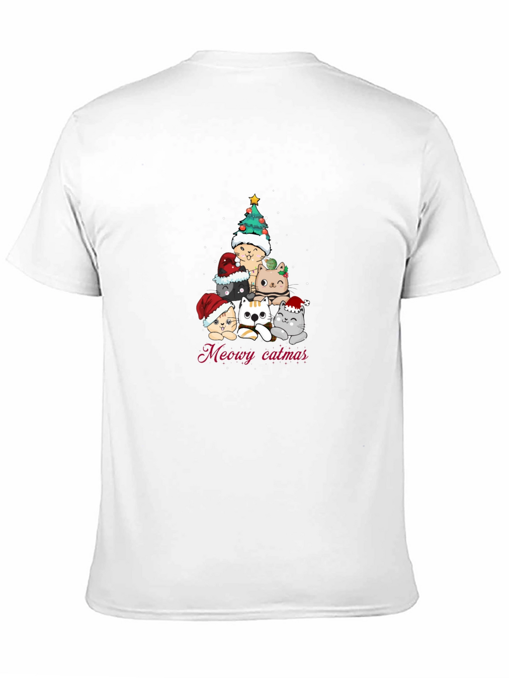 Meowy Catmas T-Shirt - Christmas Cat Tree Tee