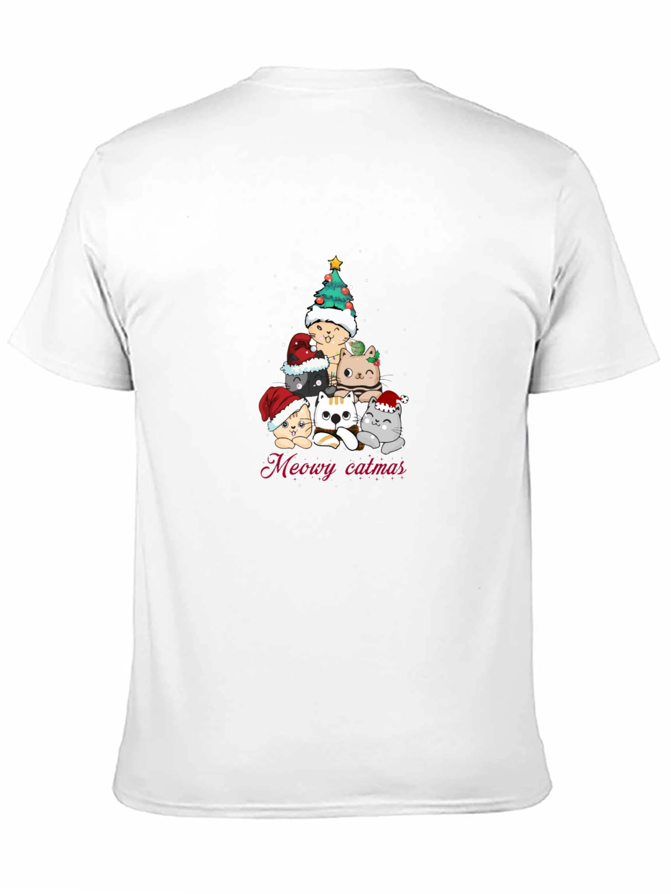 Meowy Catmas T-Shirt - Christmas Cat Tree Tee