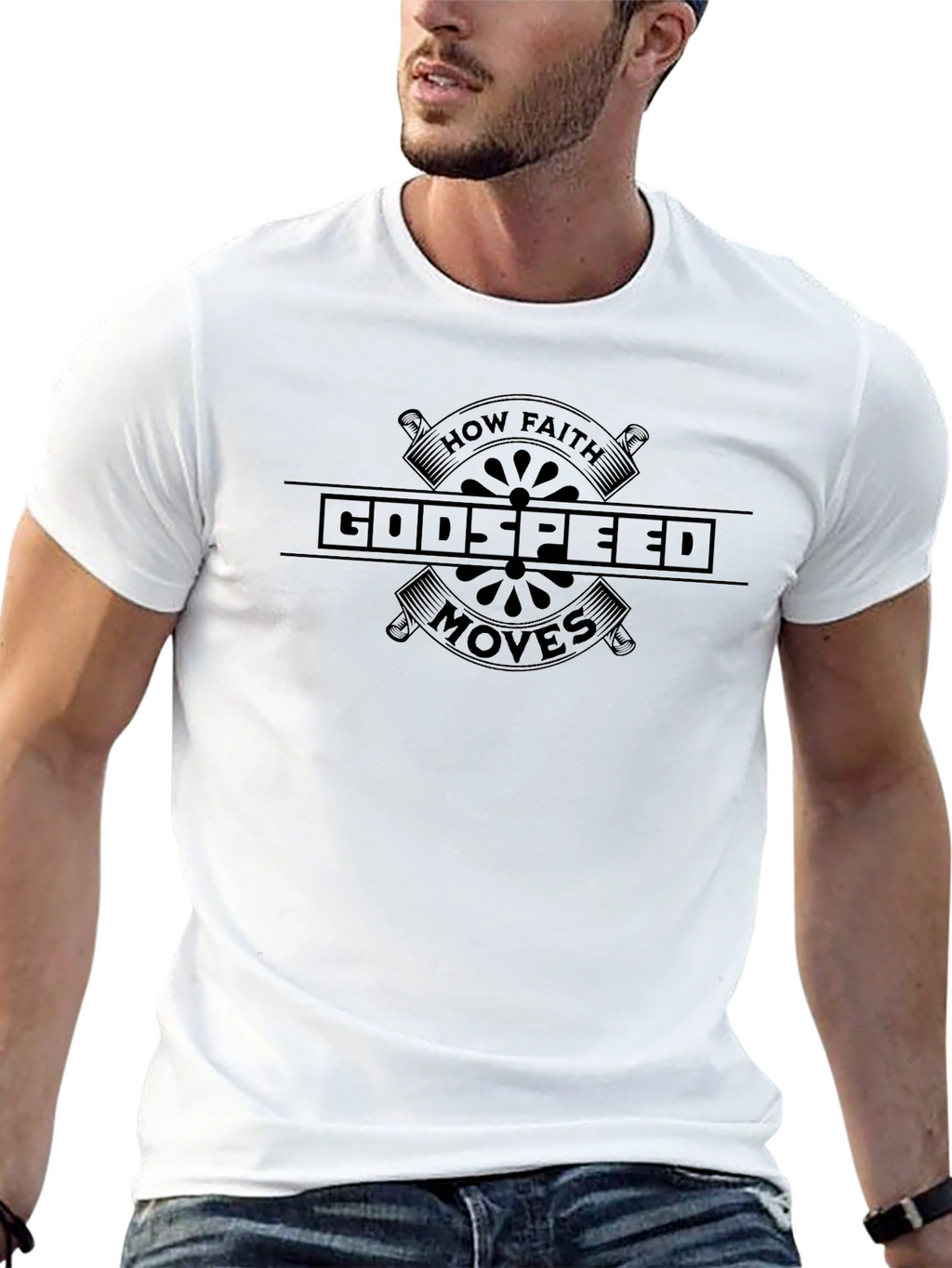 Godspeed How Faith Moves Black T-Shirt