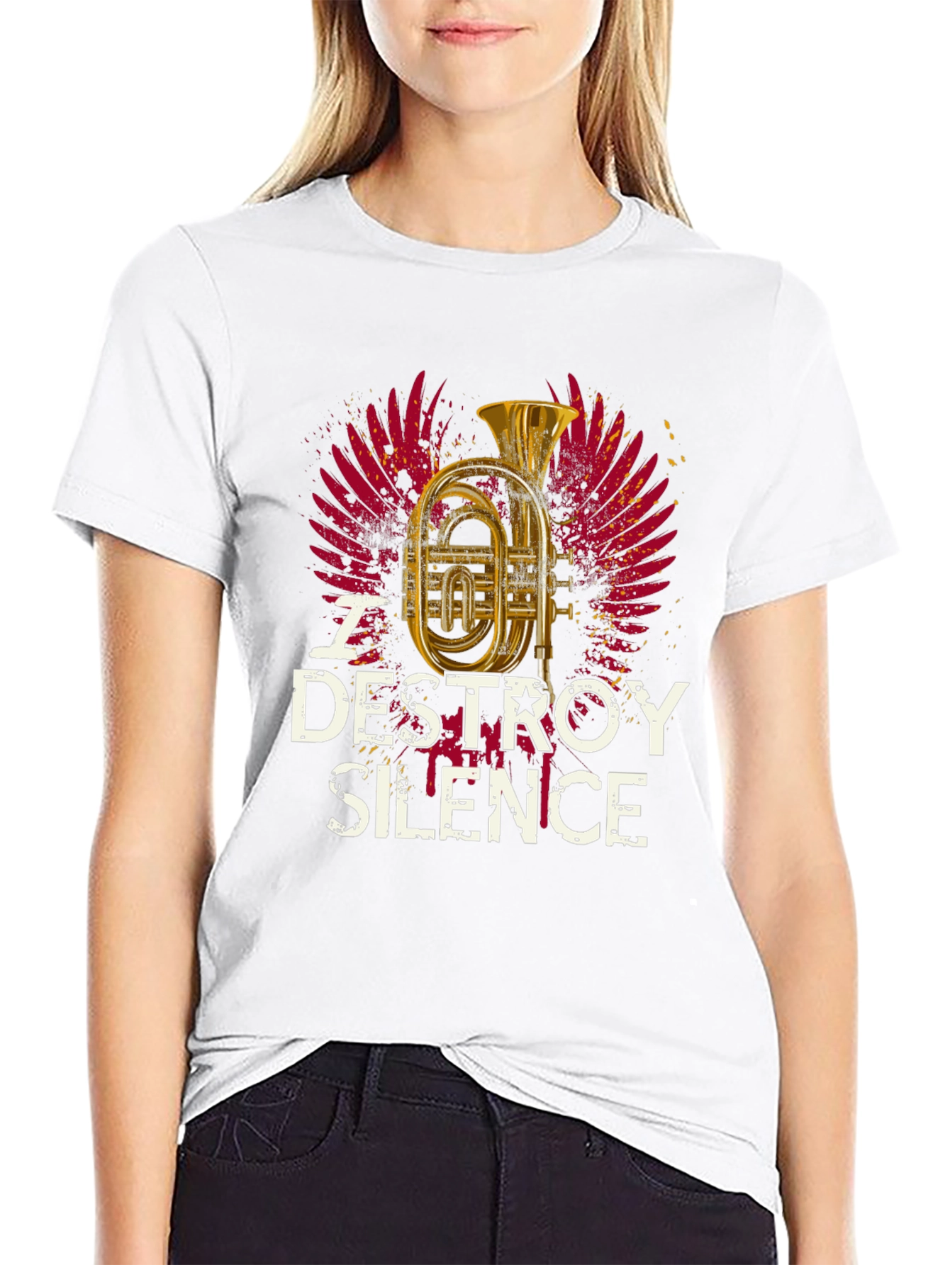 Destroy Silence T-Shirt: Brass Instrument Graphic Tee