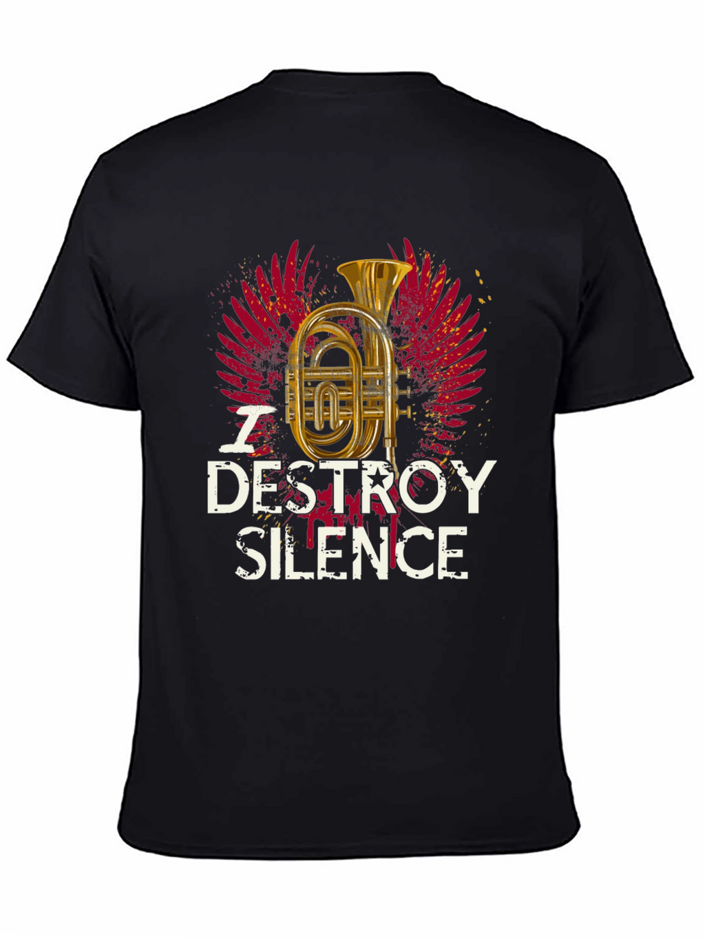 Destroy Silence T-Shirt: Brass Instrument Graphic Tee