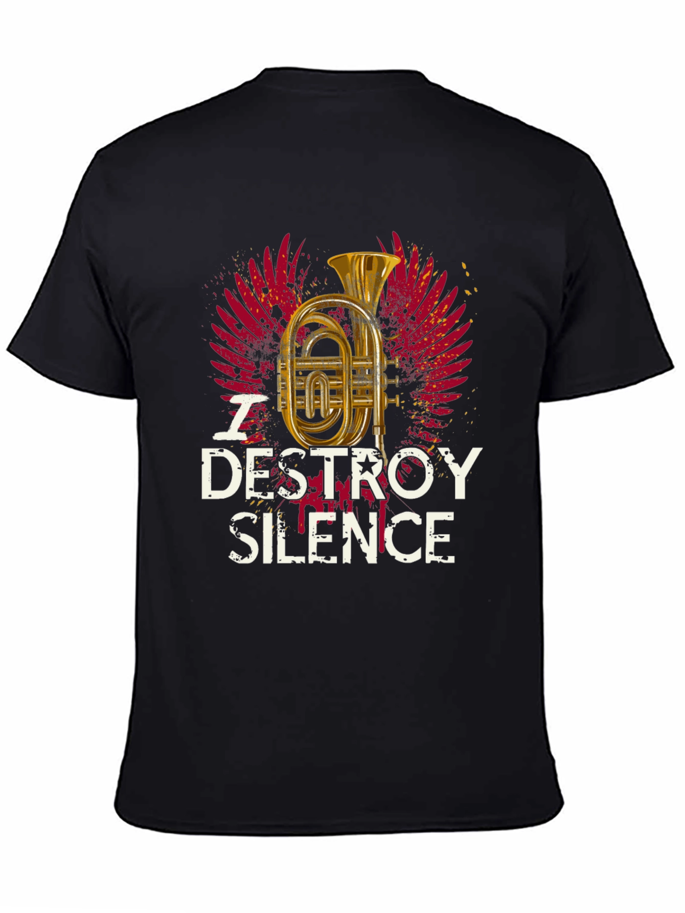 Destroy Silence T-Shirt: Brass Instrument Graphic Tee