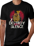 Destroy Silence T-Shirt: Brass Instrument Graphic Tee