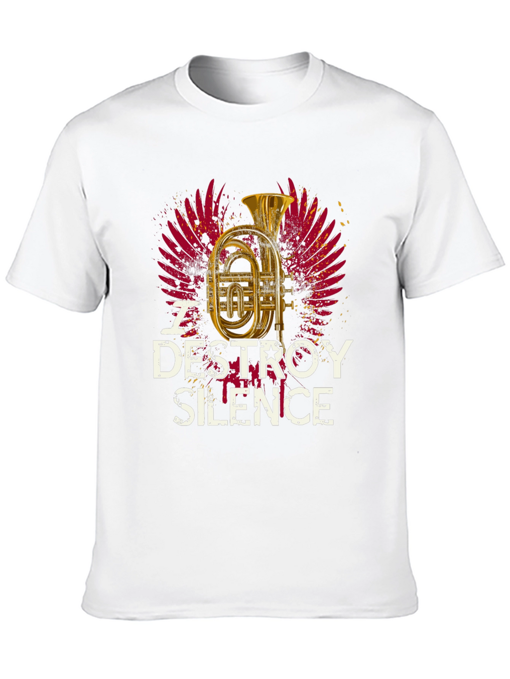 Destroy Silence T-Shirt: Brass Instrument Graphic Tee