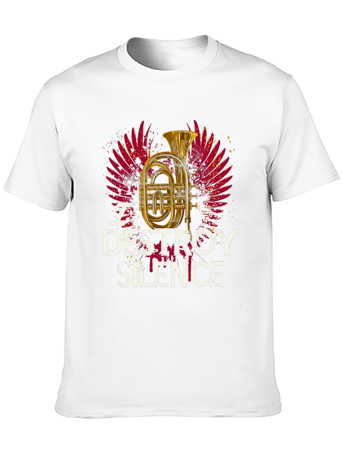 Destroy Silence T-Shirt: Brass Instrument Graphic Tee