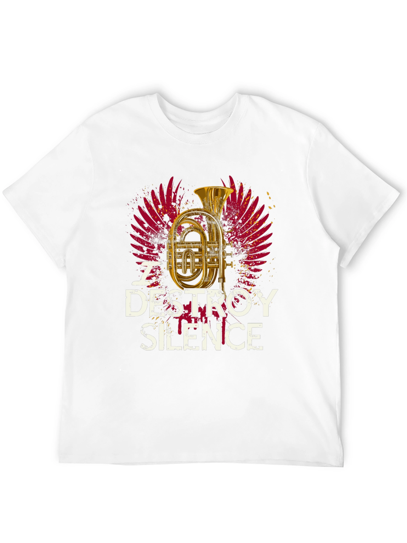 Destroy Silence T-Shirt: Brass Instrument Graphic Tee