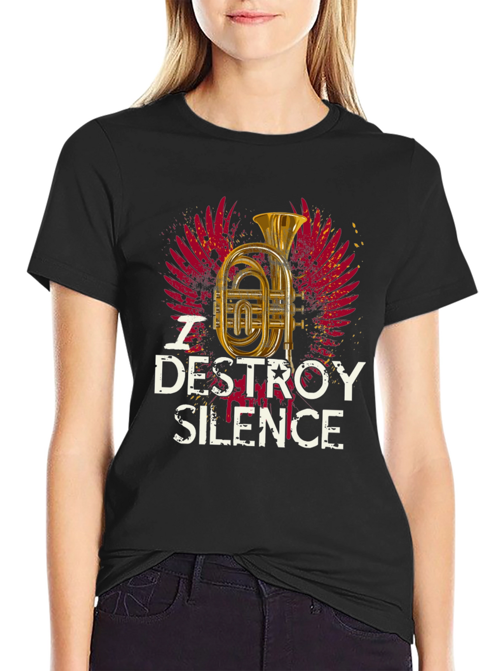 Destroy Silence T-Shirt: Brass Instrument Graphic Tee