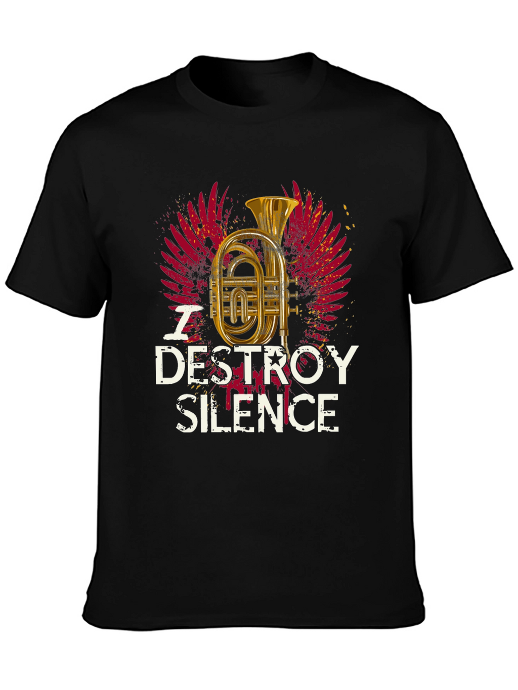 Destroy Silence T-Shirt: Brass Instrument Graphic Tee