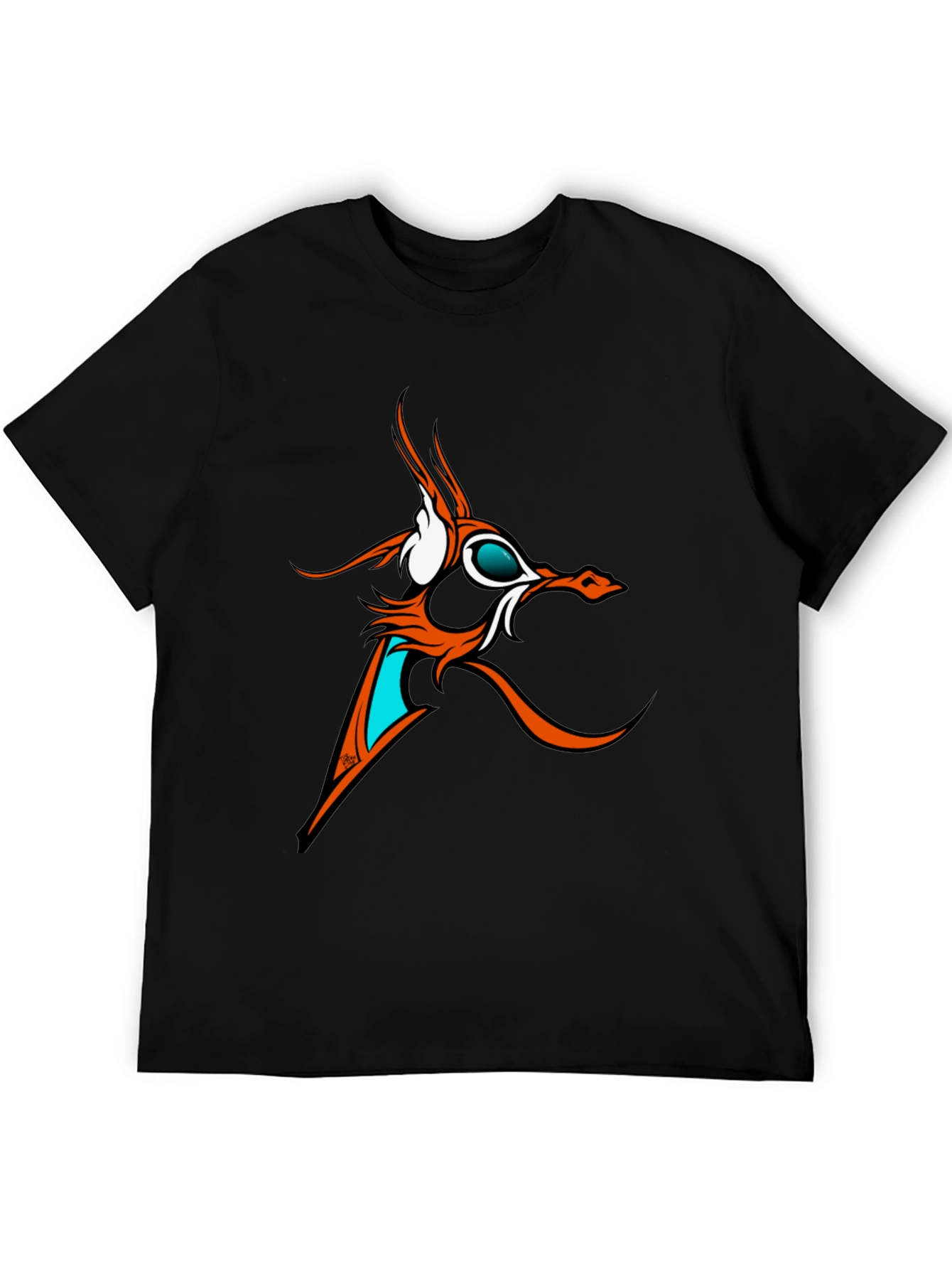 Abstract Dragon Graphic Tee - Black