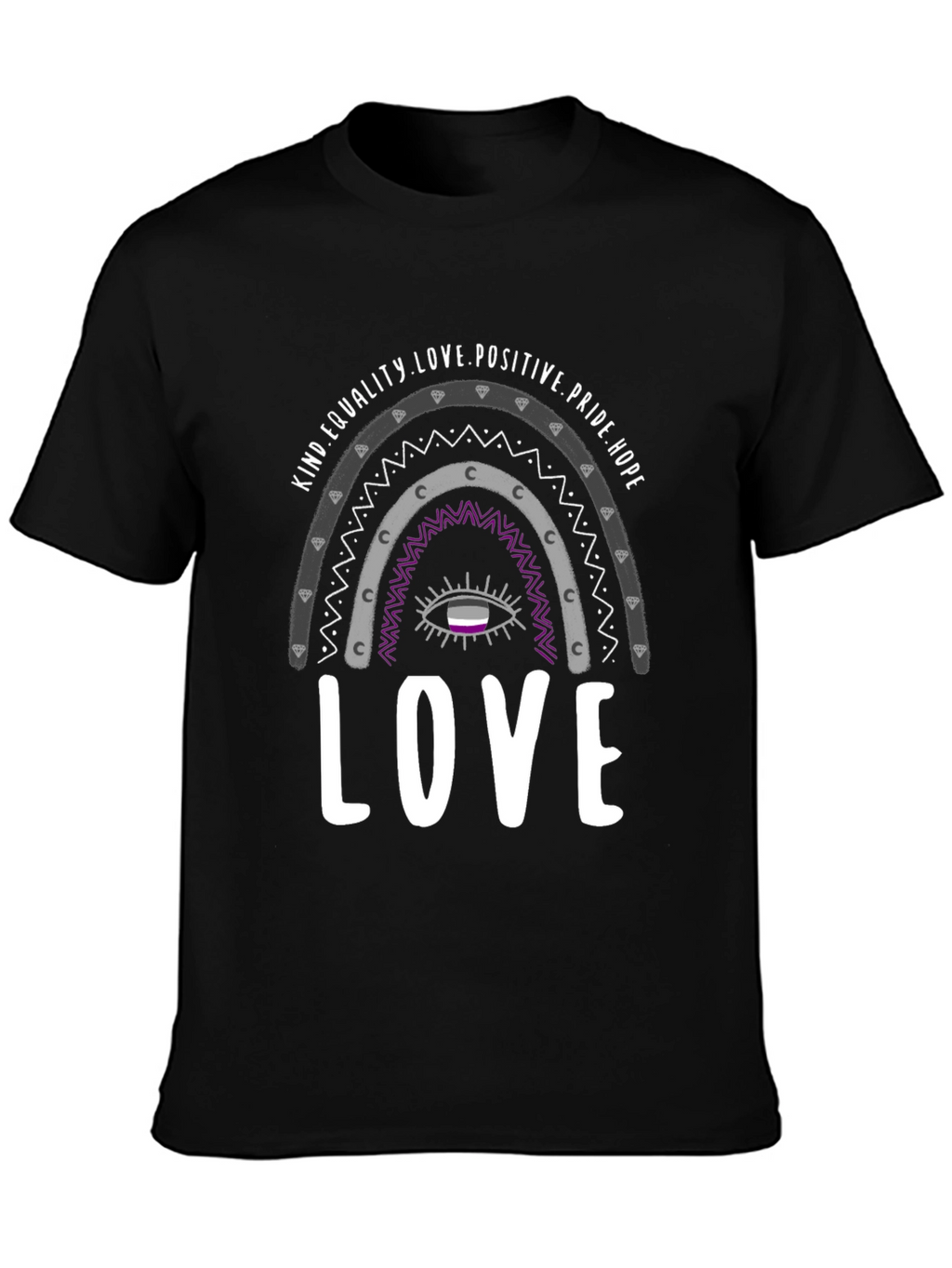 Asexual Pride Rainbow Love Graphic Tee