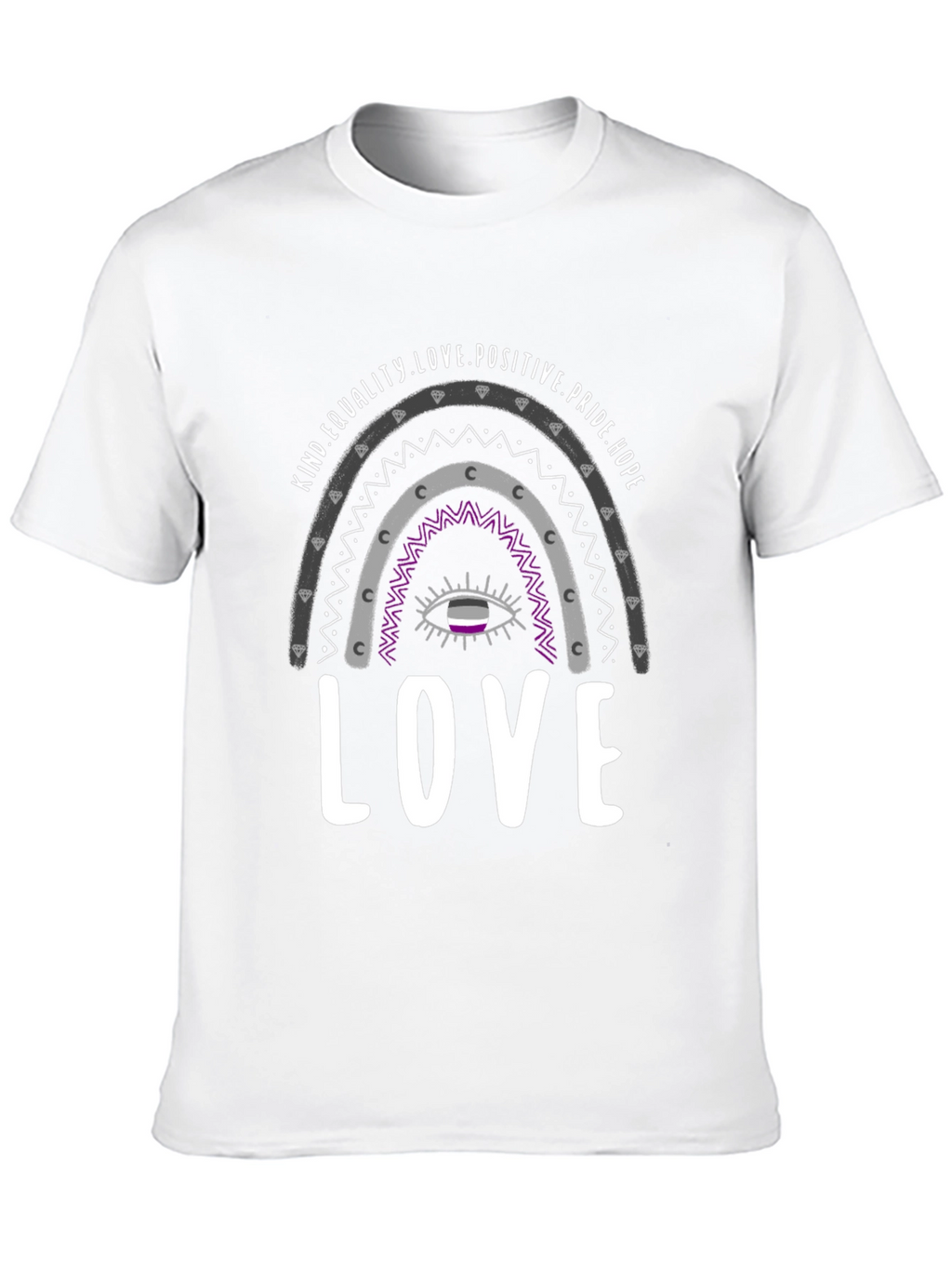 Asexual Pride Rainbow Love Graphic Tee