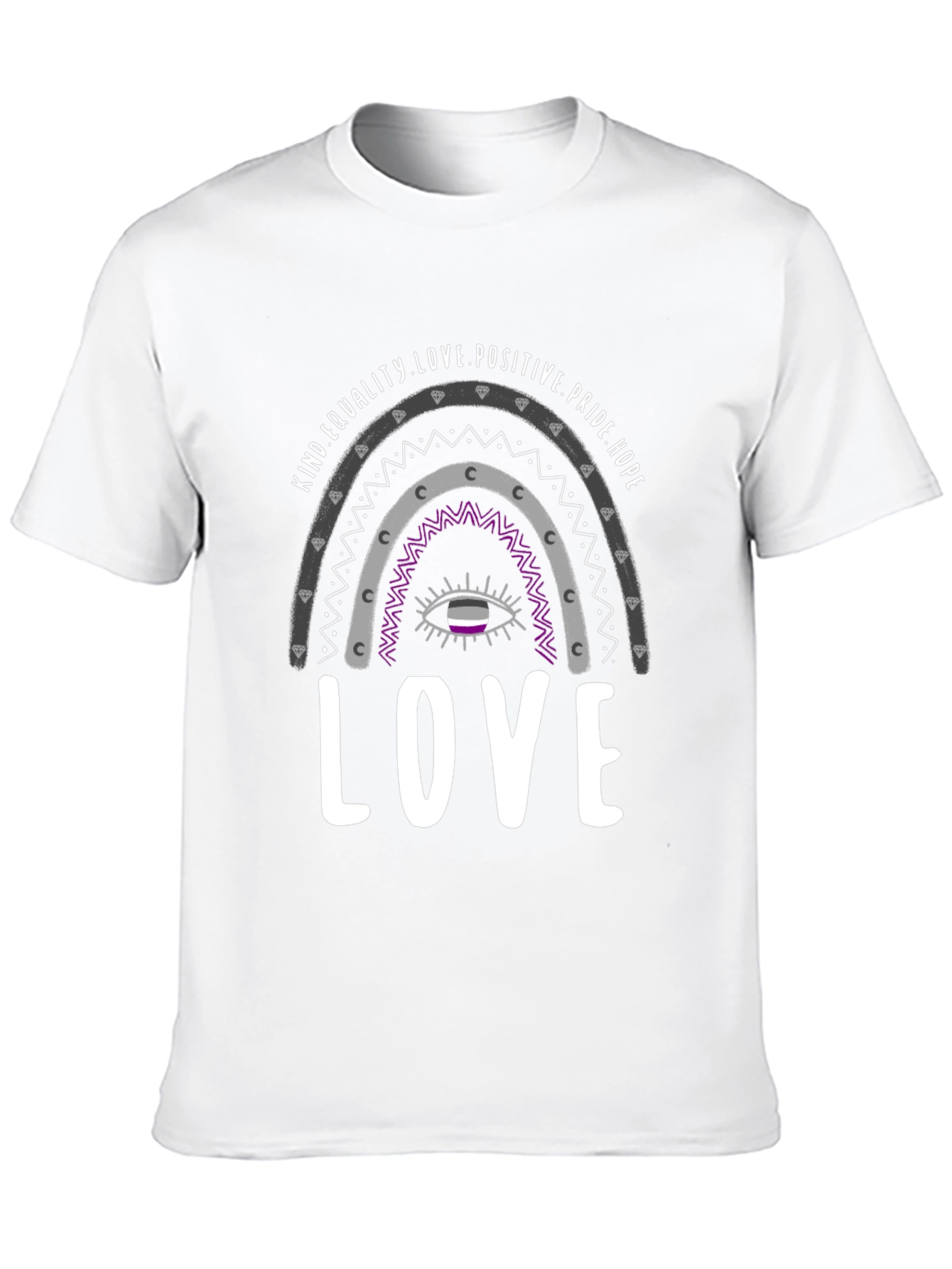 Asexual Pride Rainbow Love Graphic Tee