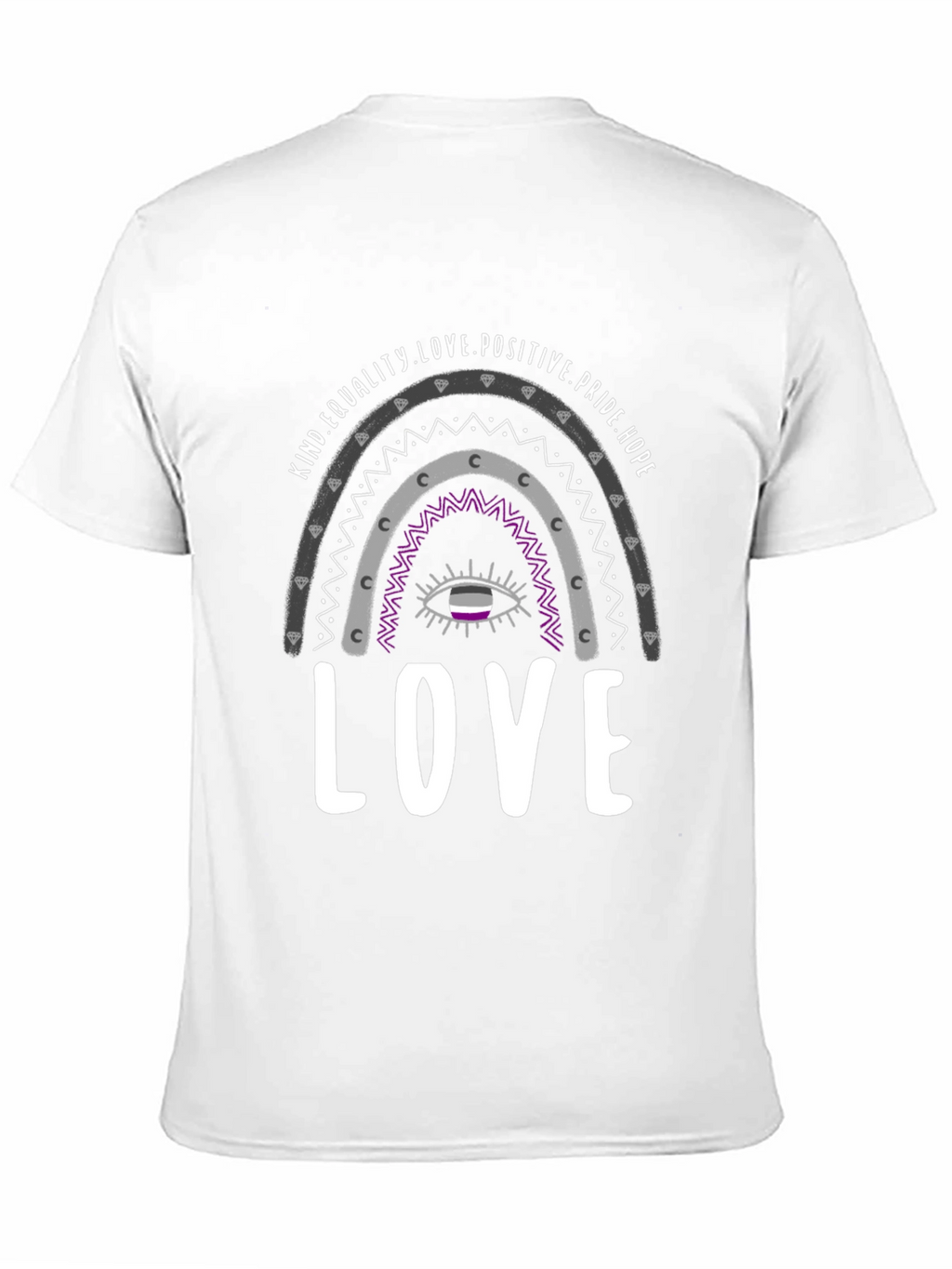 Asexual Pride Rainbow Love Graphic Tee