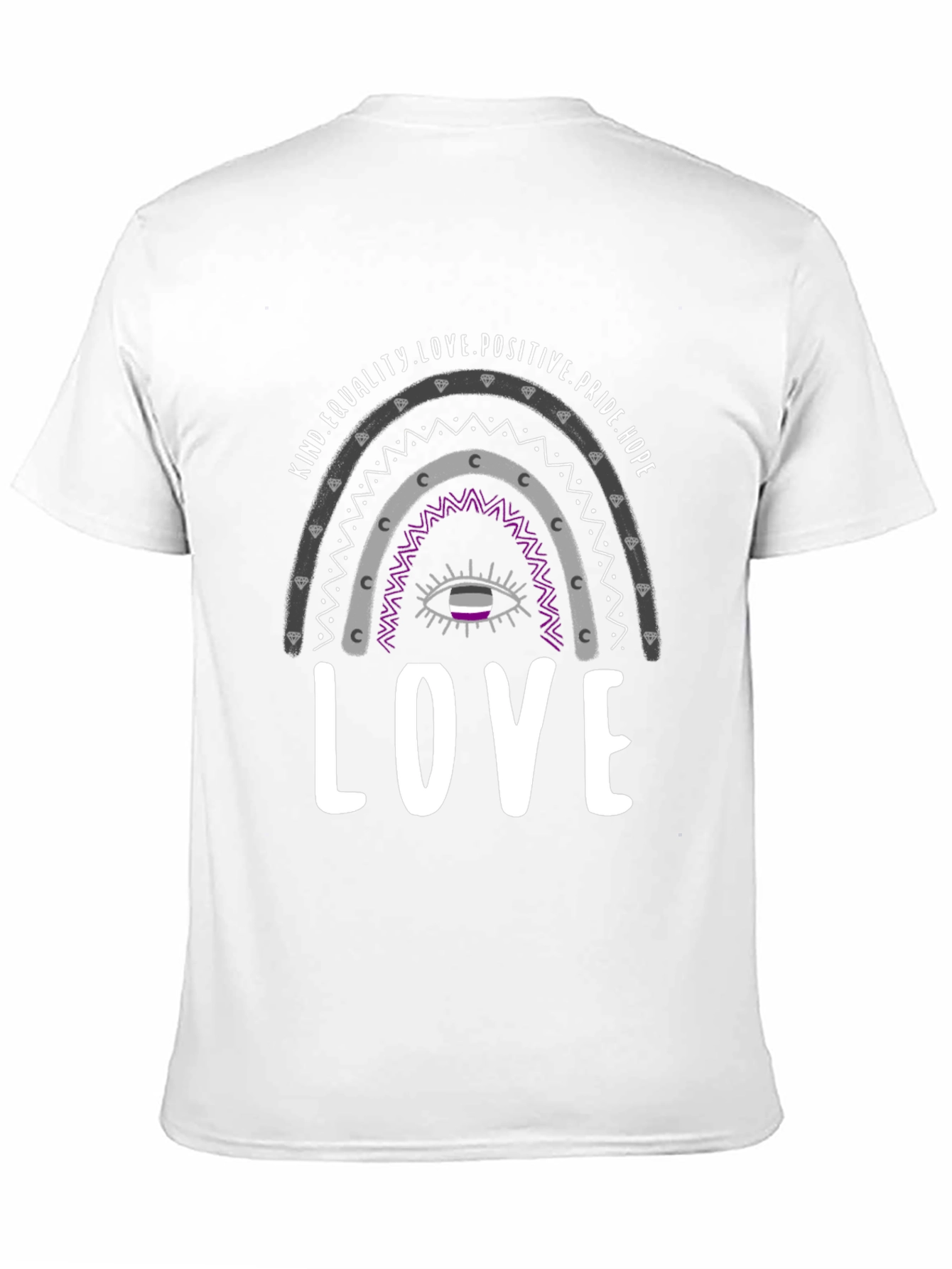 Asexual Pride Rainbow Love Graphic Tee