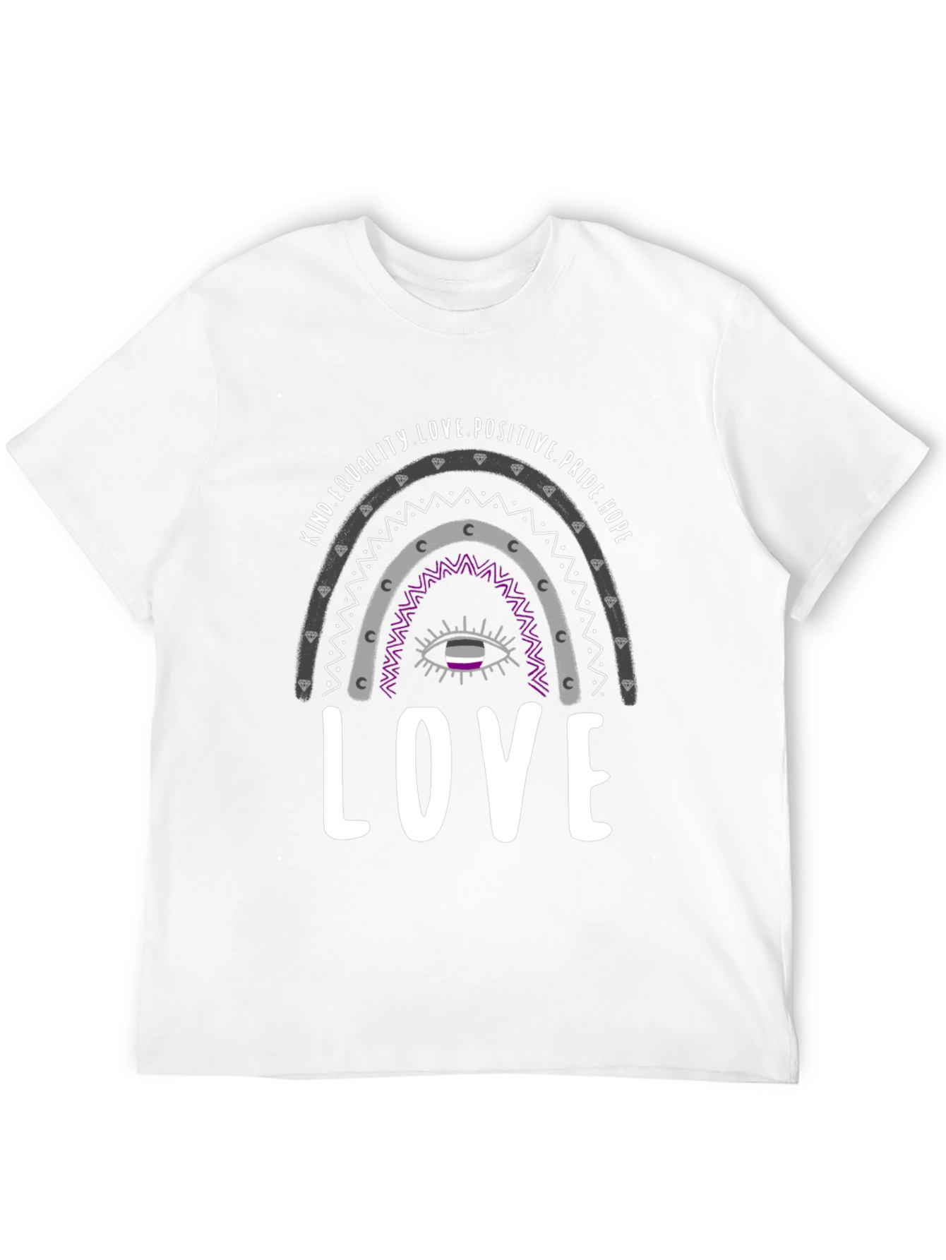 Asexual Pride Rainbow Love Graphic Tee