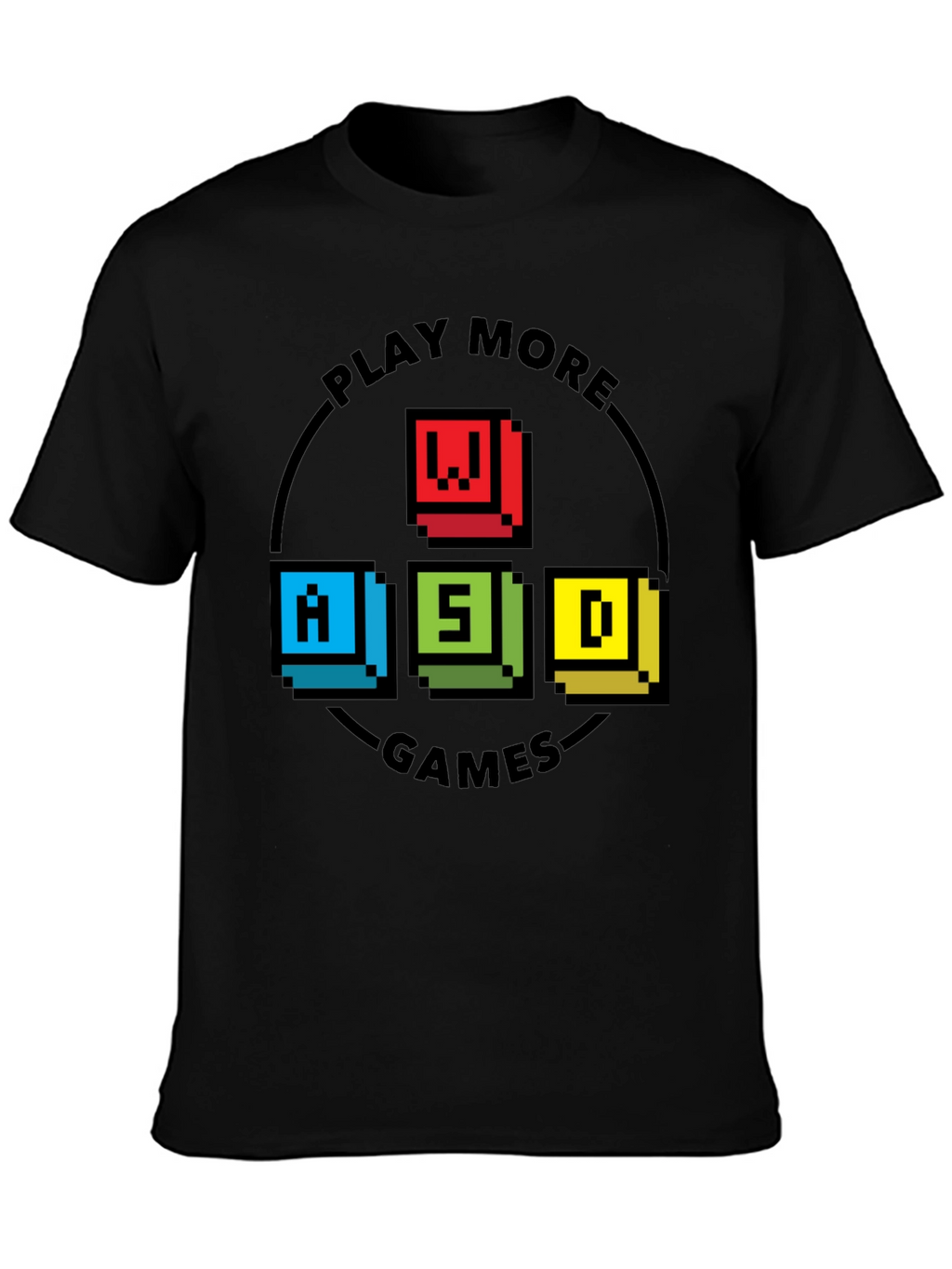 Pixelated WASD Gaming T-Shirt - Play More Games