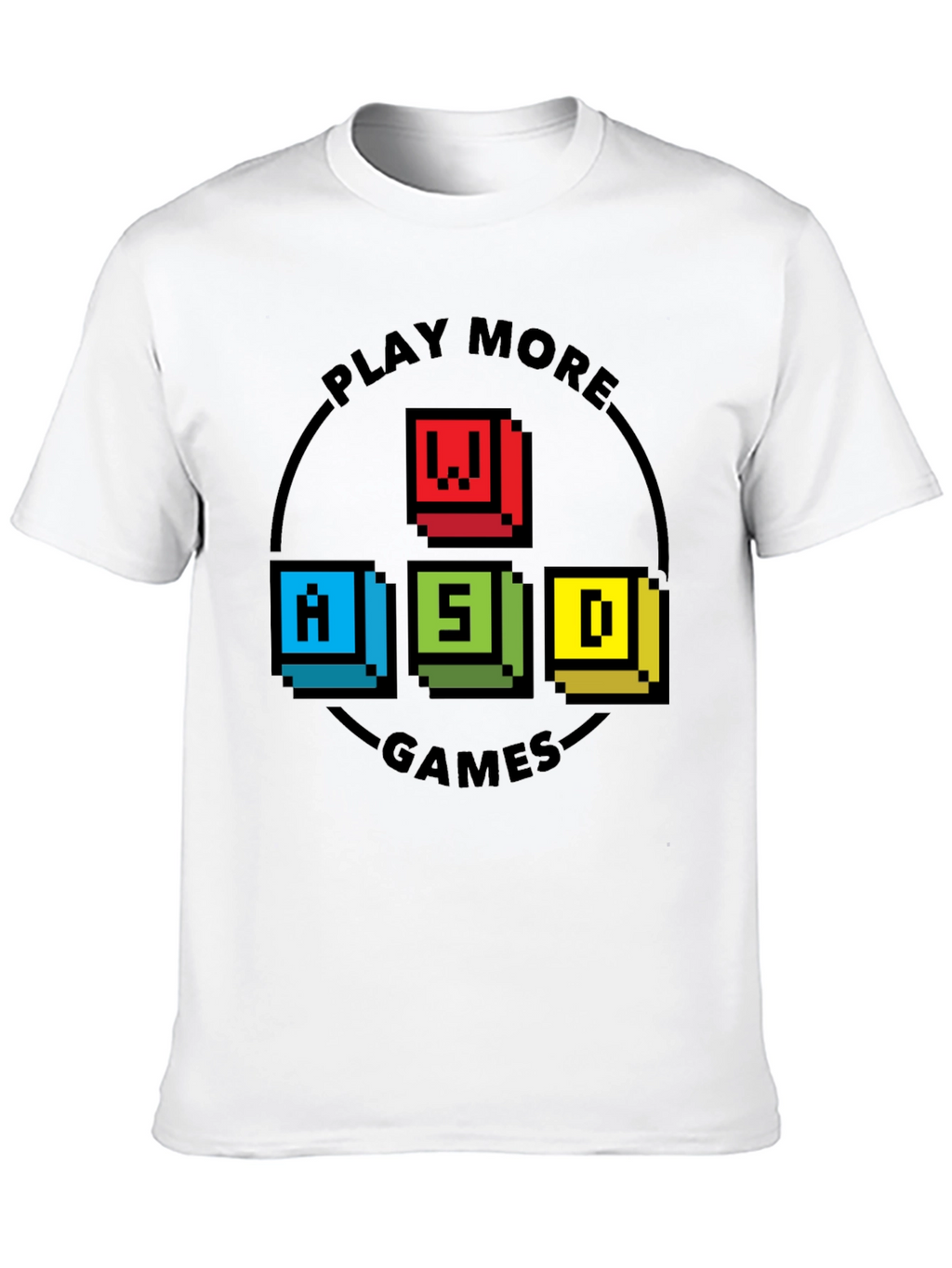 Pixelated WASD Gaming T-Shirt - Play More Games