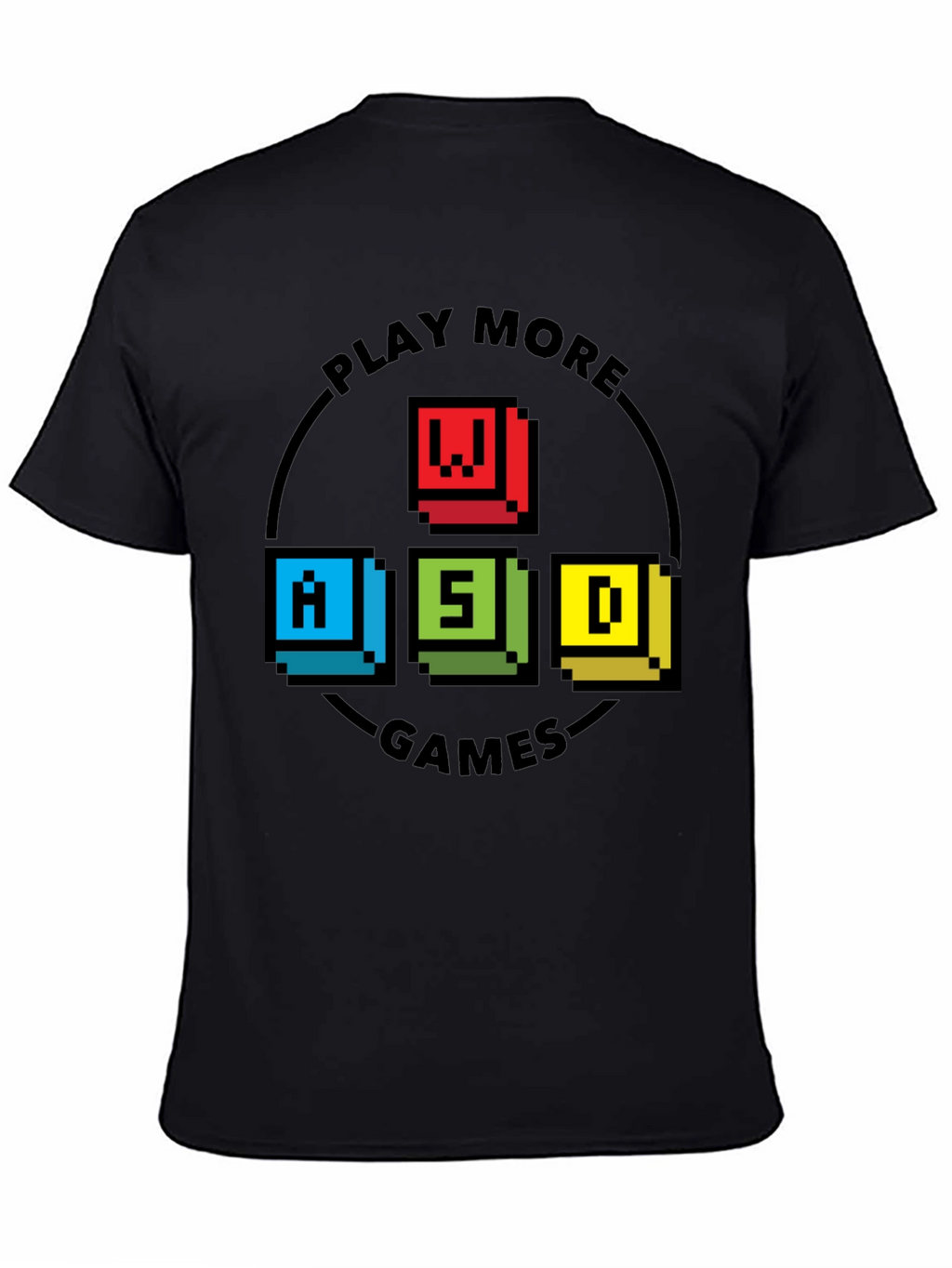 Pixelated WASD Gaming T-Shirt - Play More Games