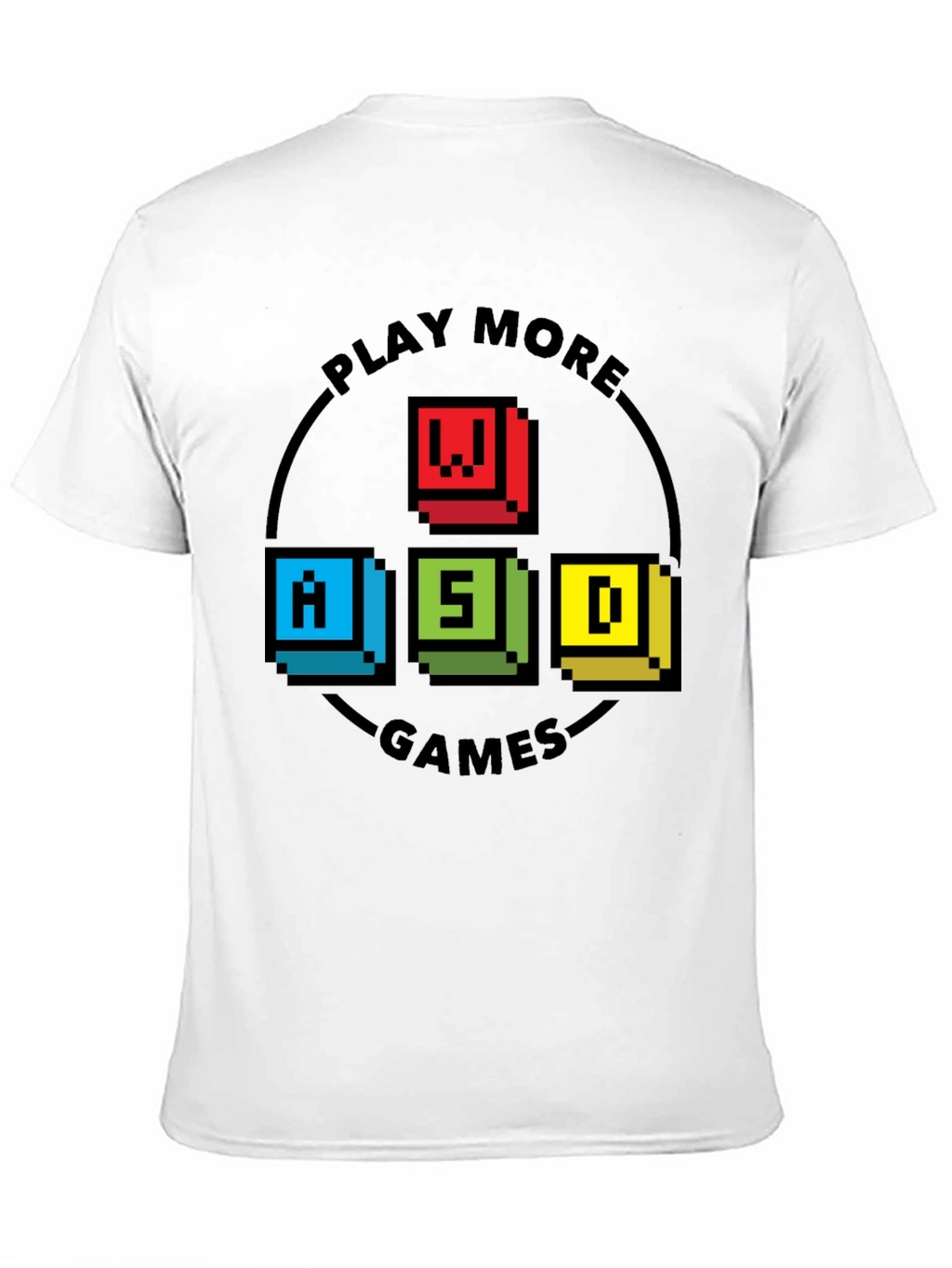 Pixelated WASD Gaming T-Shirt - Play More Games