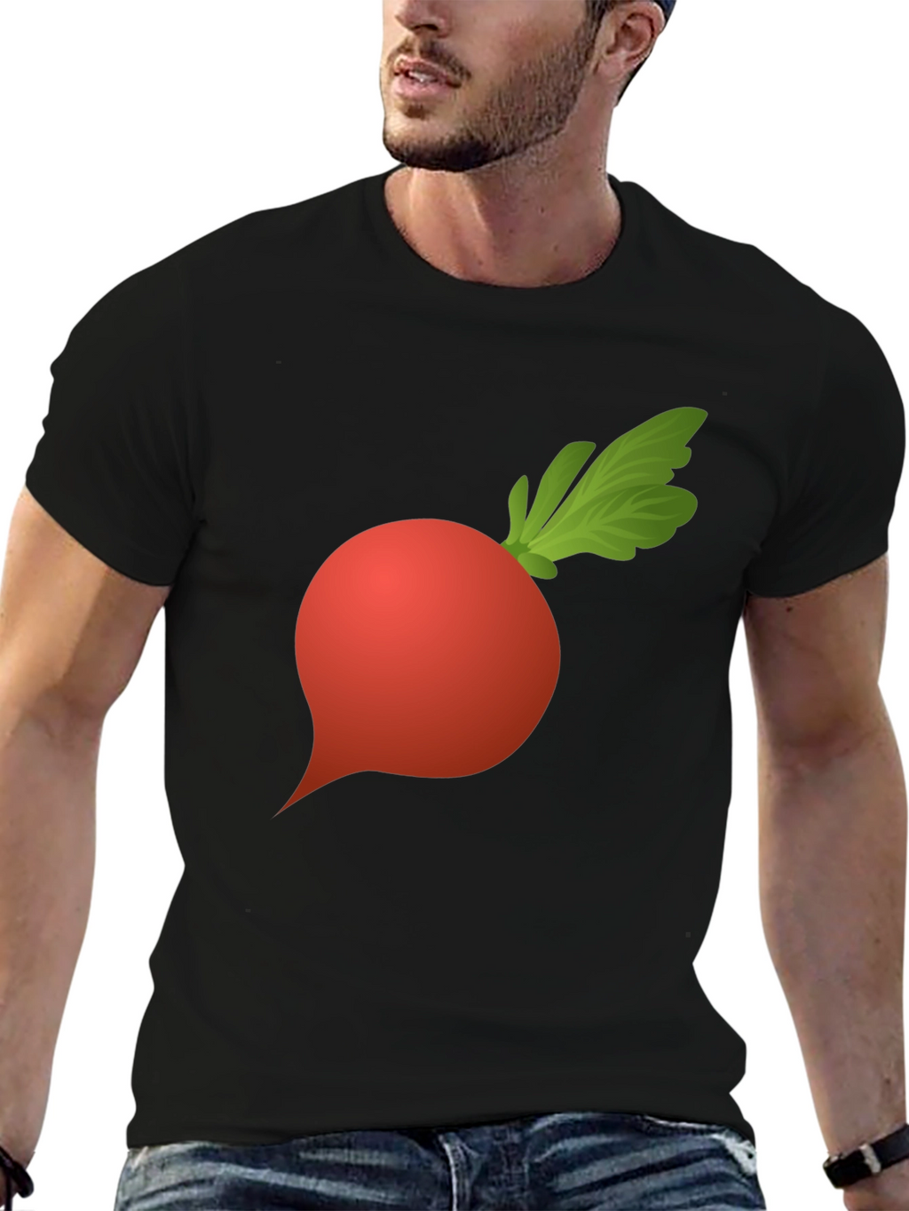 Radish Graphic Tee - Black Cotton T-Shirt