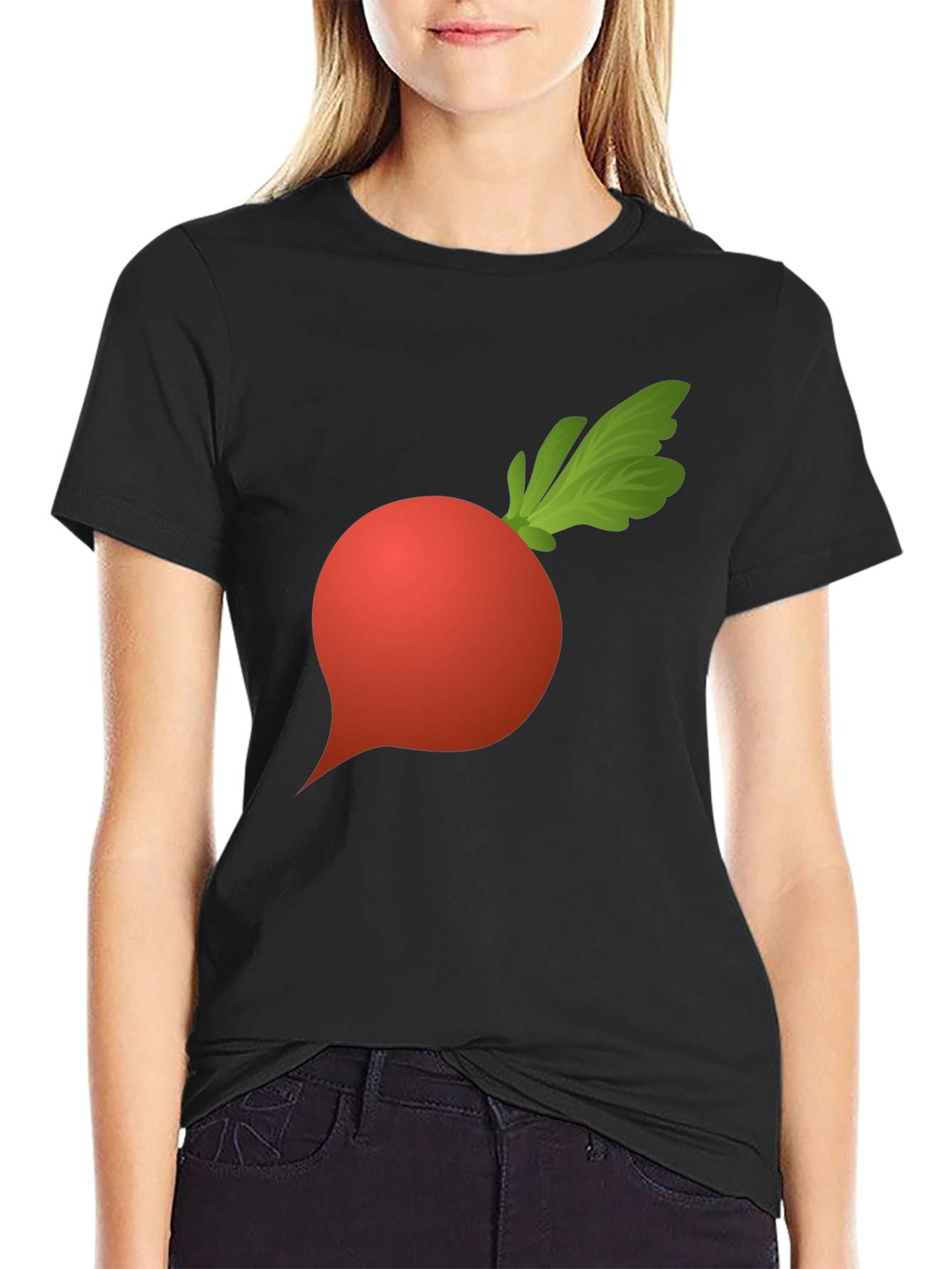 Radish Graphic Tee - Black Cotton T-Shirt