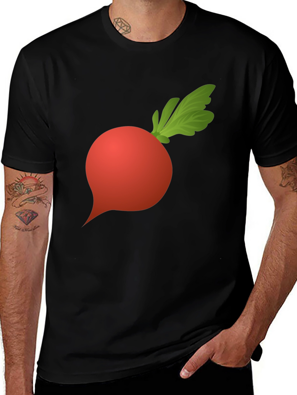 Radish Graphic Tee - Black Cotton T-Shirt